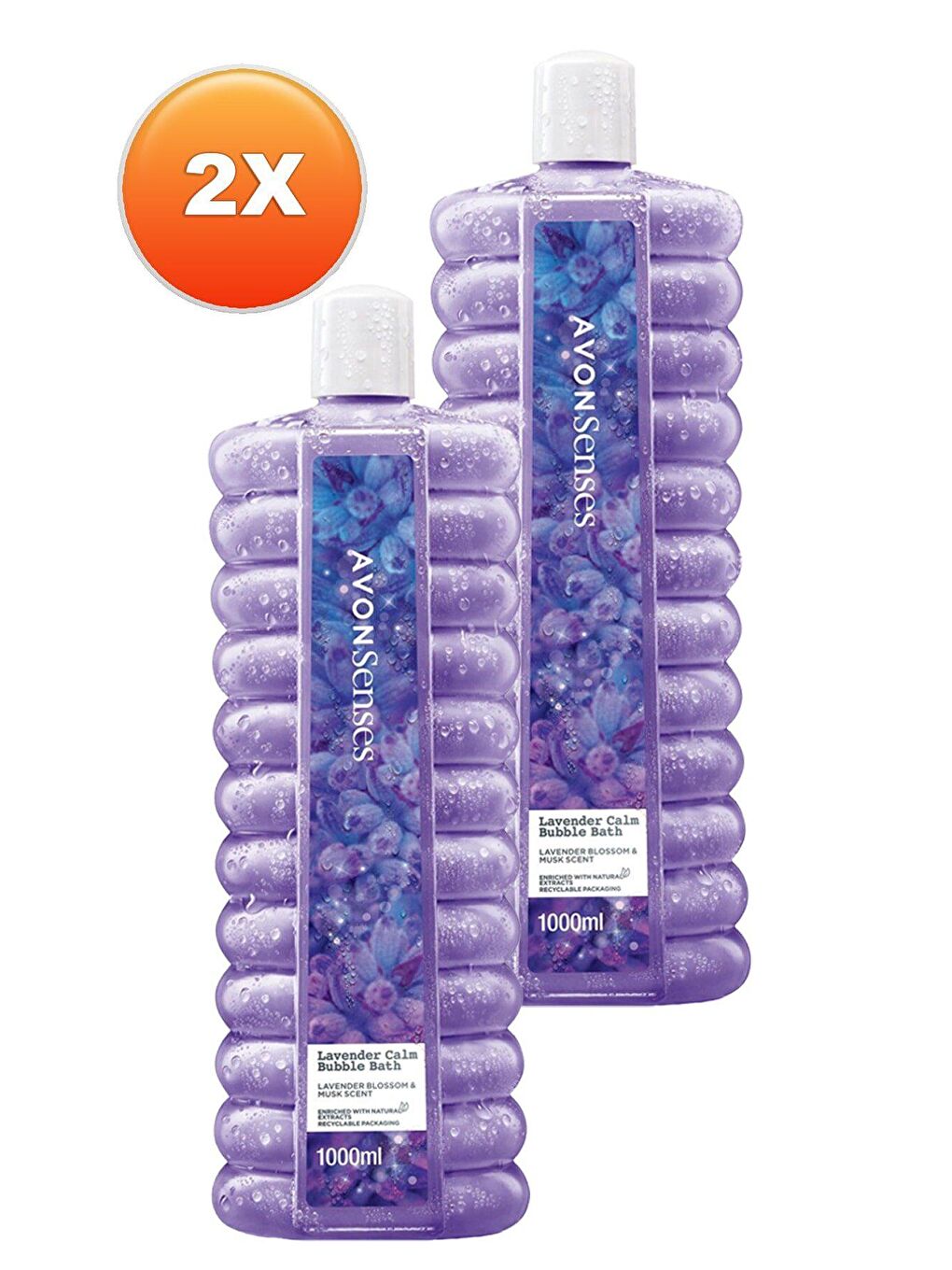 AVON Renksiz Senses Lavender Calm Lavanta Kokulu Banyo Köpüğü 1 Lt. İkili Set - 1