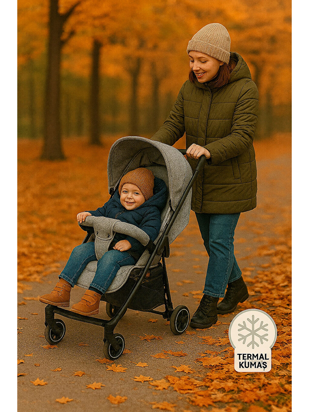 Tripper Molly Termal 4 Mevsim Yeni Nesil Baston Bebek Arabası Gri