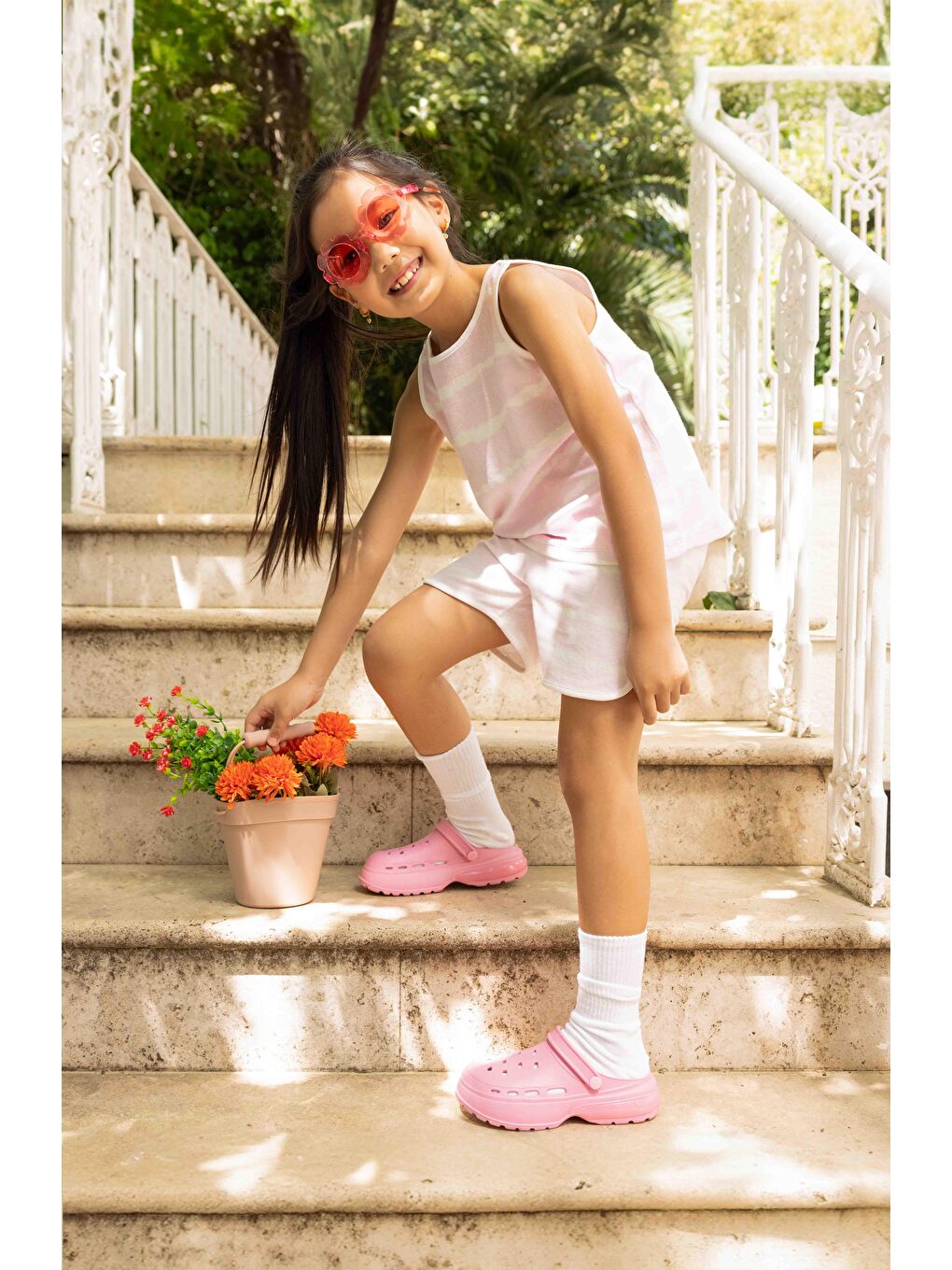 Kız Çocuk Batik Desenli Havlu Alt Üst Takım  - Pembe (2-3 Yaş 7-8 Yaş)-1