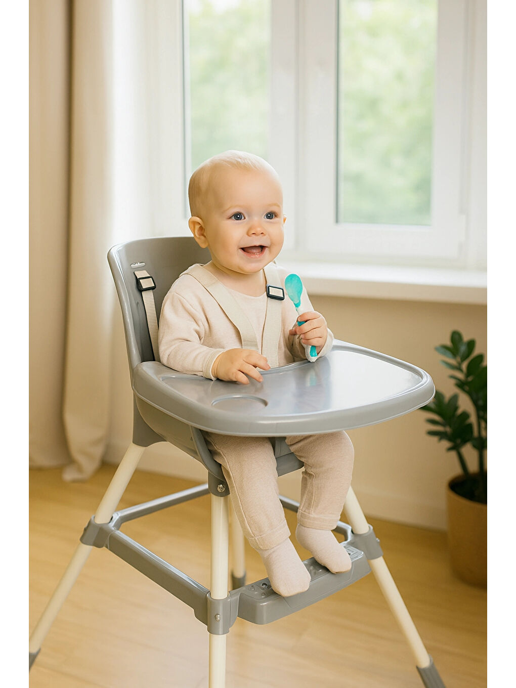 Tripper Brunch Pratik Mama Sandalyesi Soft Gri