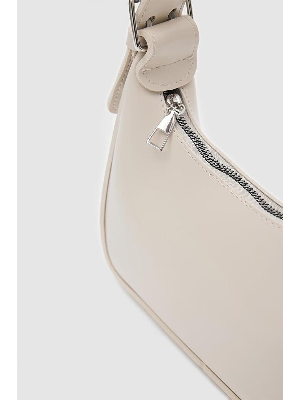 Ekru Muse Oval Baget Çanta Krem-3