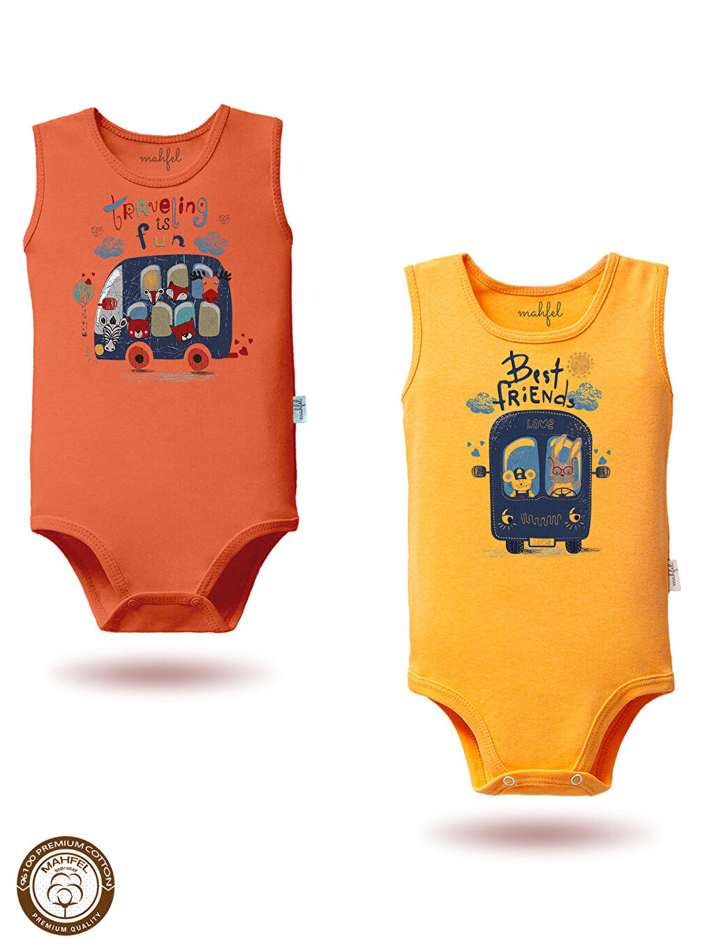 Turkuaz 2'Li Atlet %100 Pamuklu Çıtçıtlı Bebek Body Zıbın 292-114