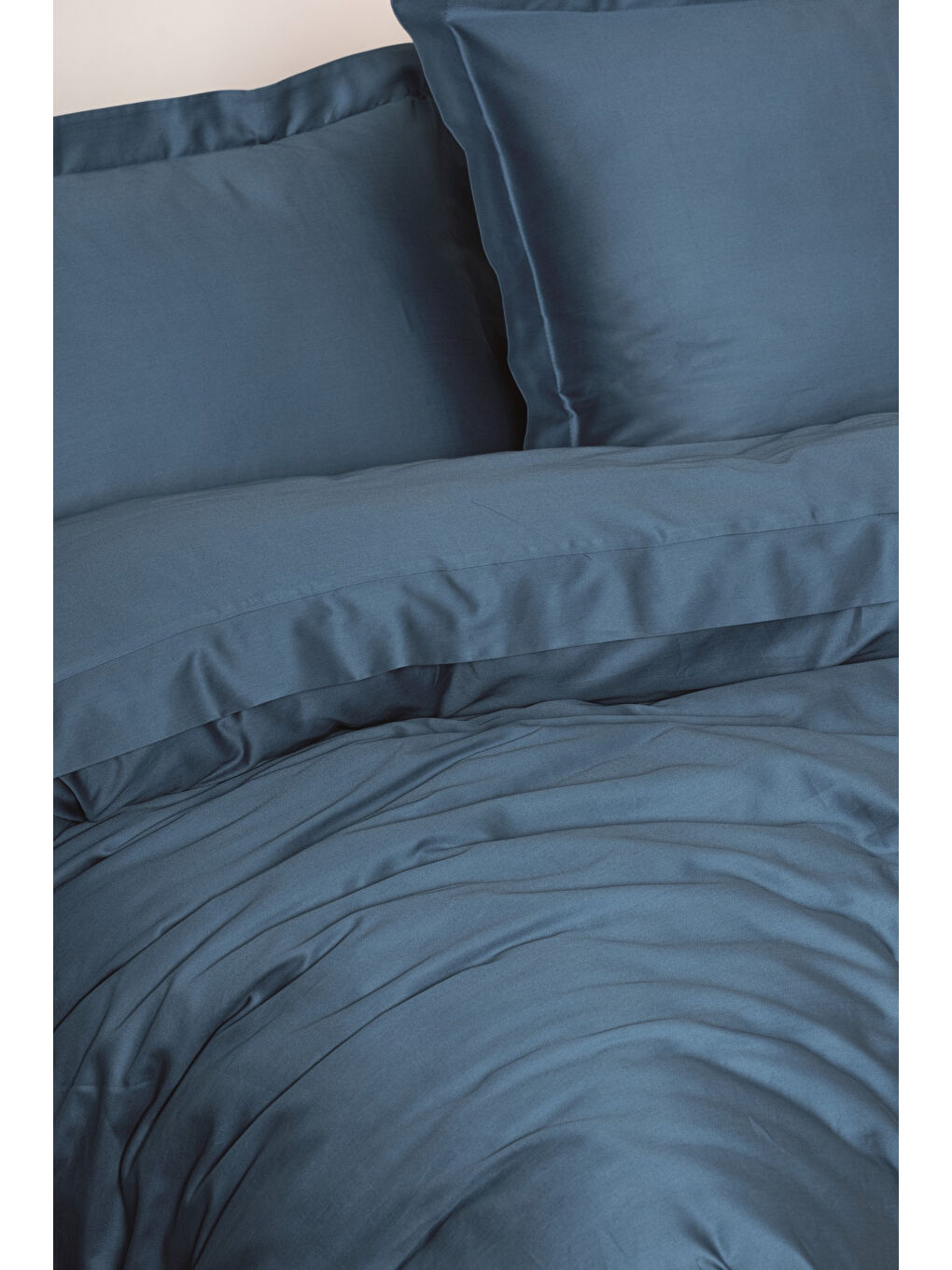 Karışık Pamuk Box Elegant Saten Çift Kişilik Nevresim Takımı Mavi-1