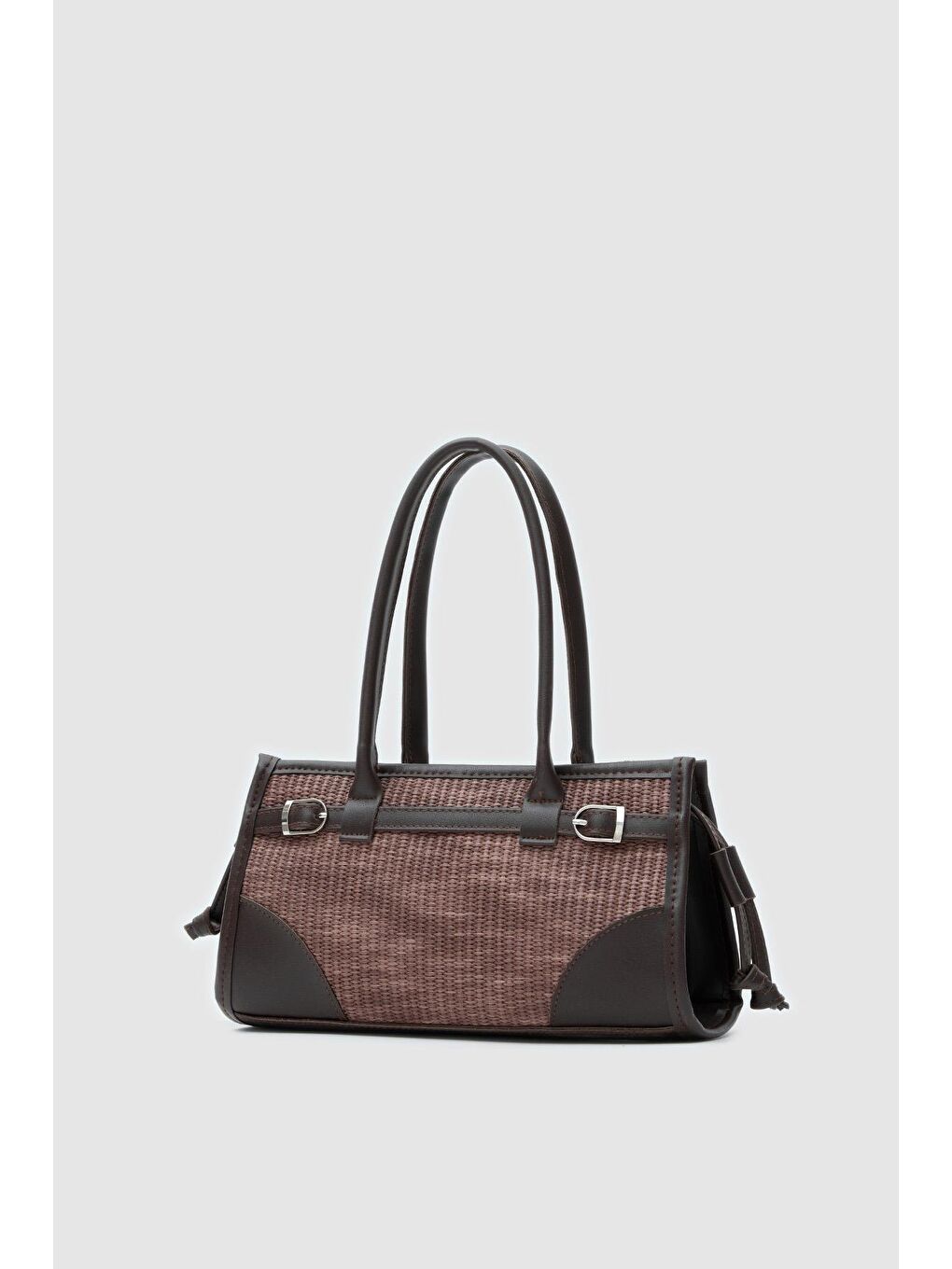 Maison Hasır Baget Çanta Kahverengi-5