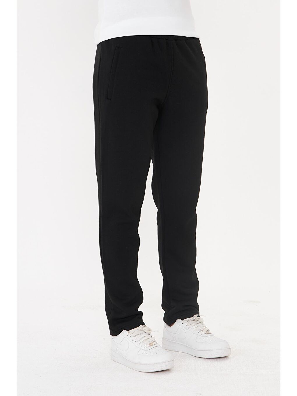 Erkek Kışlık 3 İplik Eşofman Altı Siyah 201302-S-4