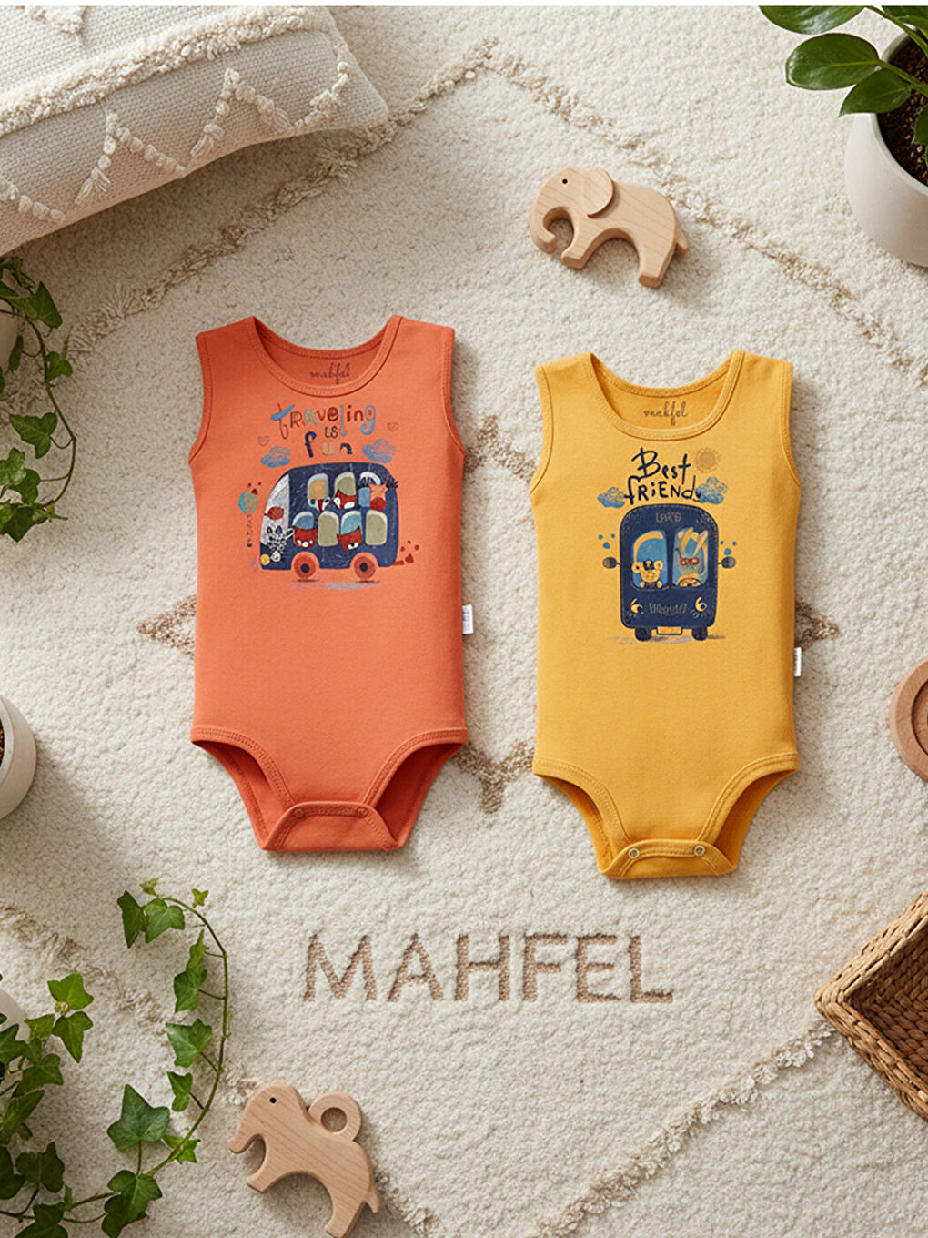 Turkuaz 2'Li Atlet %100 Pamuklu Çıtçıtlı Bebek Body Zıbın 292-114-2