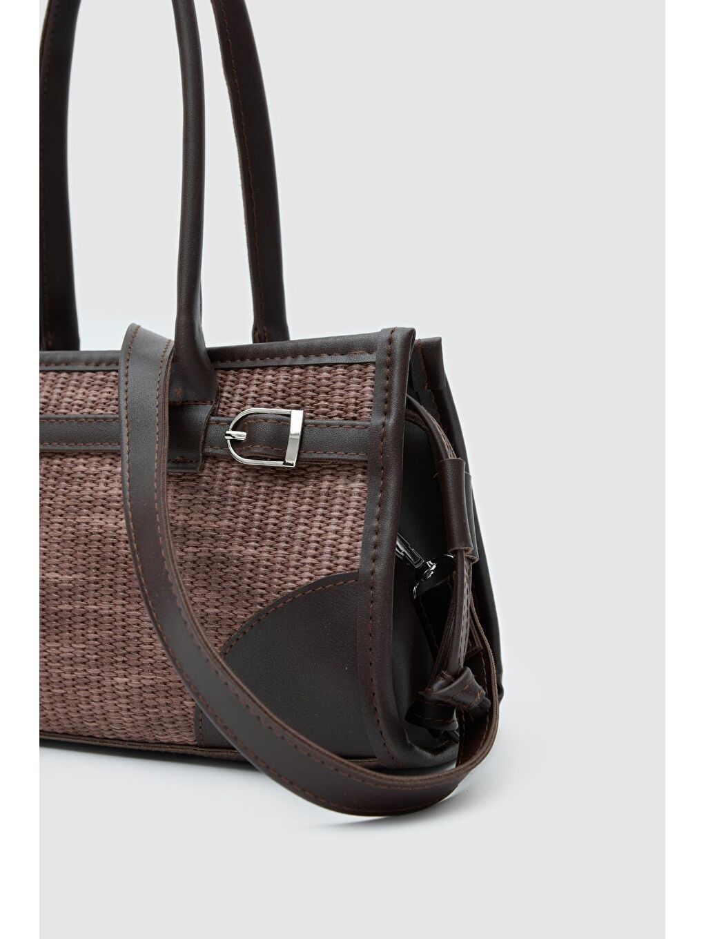 Maison Hasır Baget Çanta Kahverengi-7