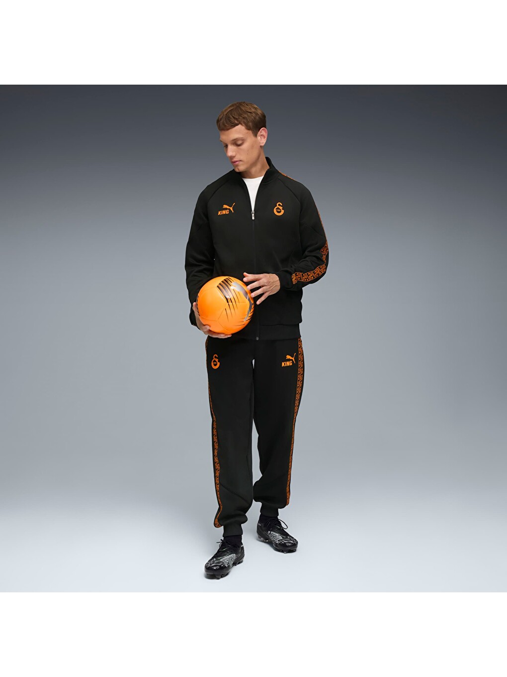 Siyah GALATASARAY KING Anthem Erkek Fermuarlı Sweatshirt-3