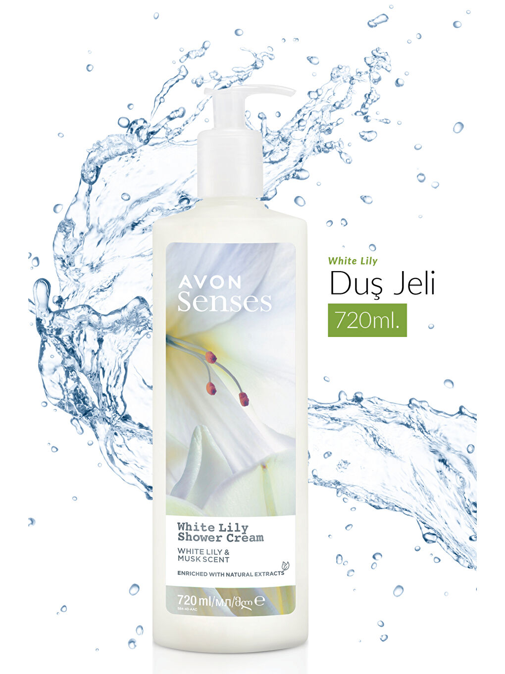 AVON Renksiz Senses White Lily Beyaz Zambak Kokulu Duş Jeli 720 Ml. Üçlü Set - 2