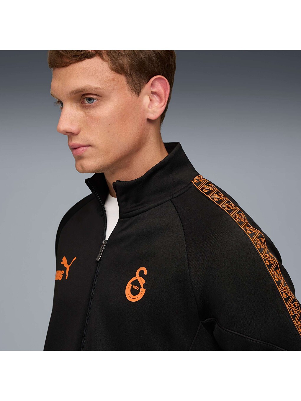 Siyah GALATASARAY KING Anthem Erkek Fermuarlı Sweatshirt-4