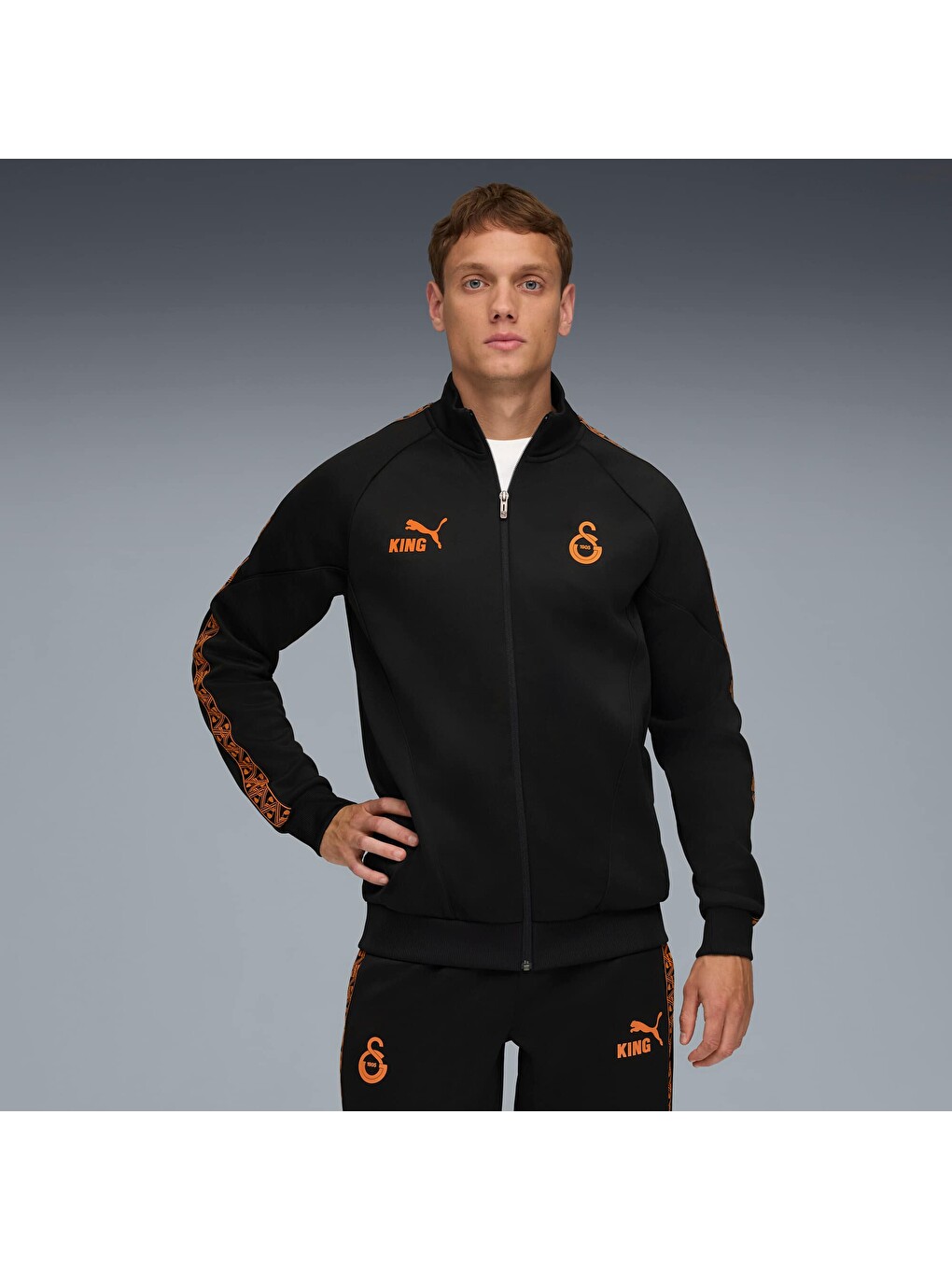 Siyah GALATASARAY KING Anthem Erkek Fermuarlı Sweatshirt-6