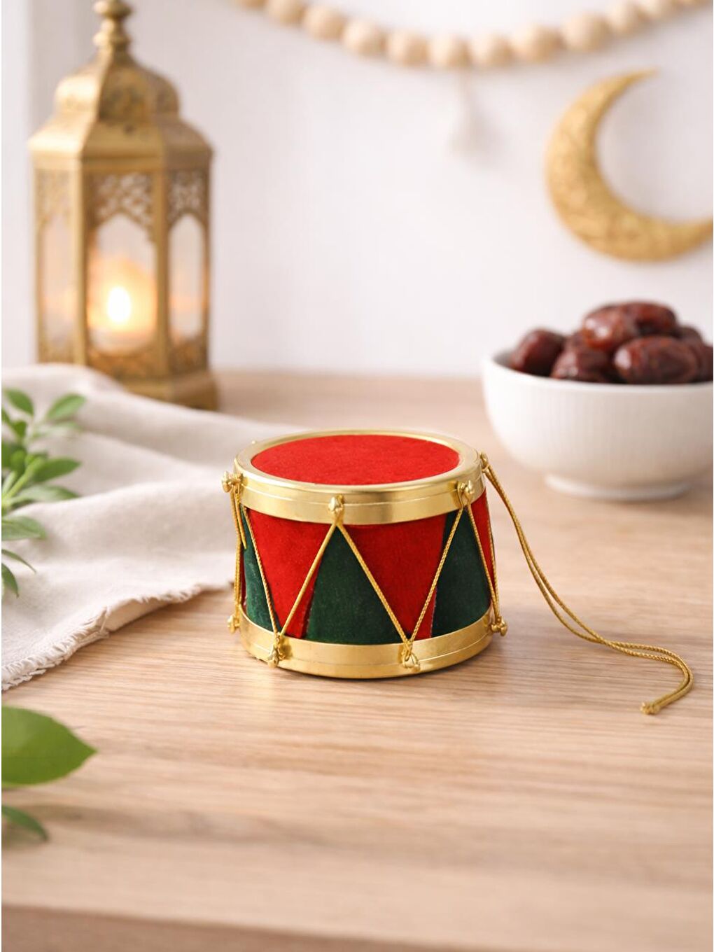 Karışık Ramazan Temalı Mini Davul Süs – Dekoratif Masa & Duvar Süsü 7 cm