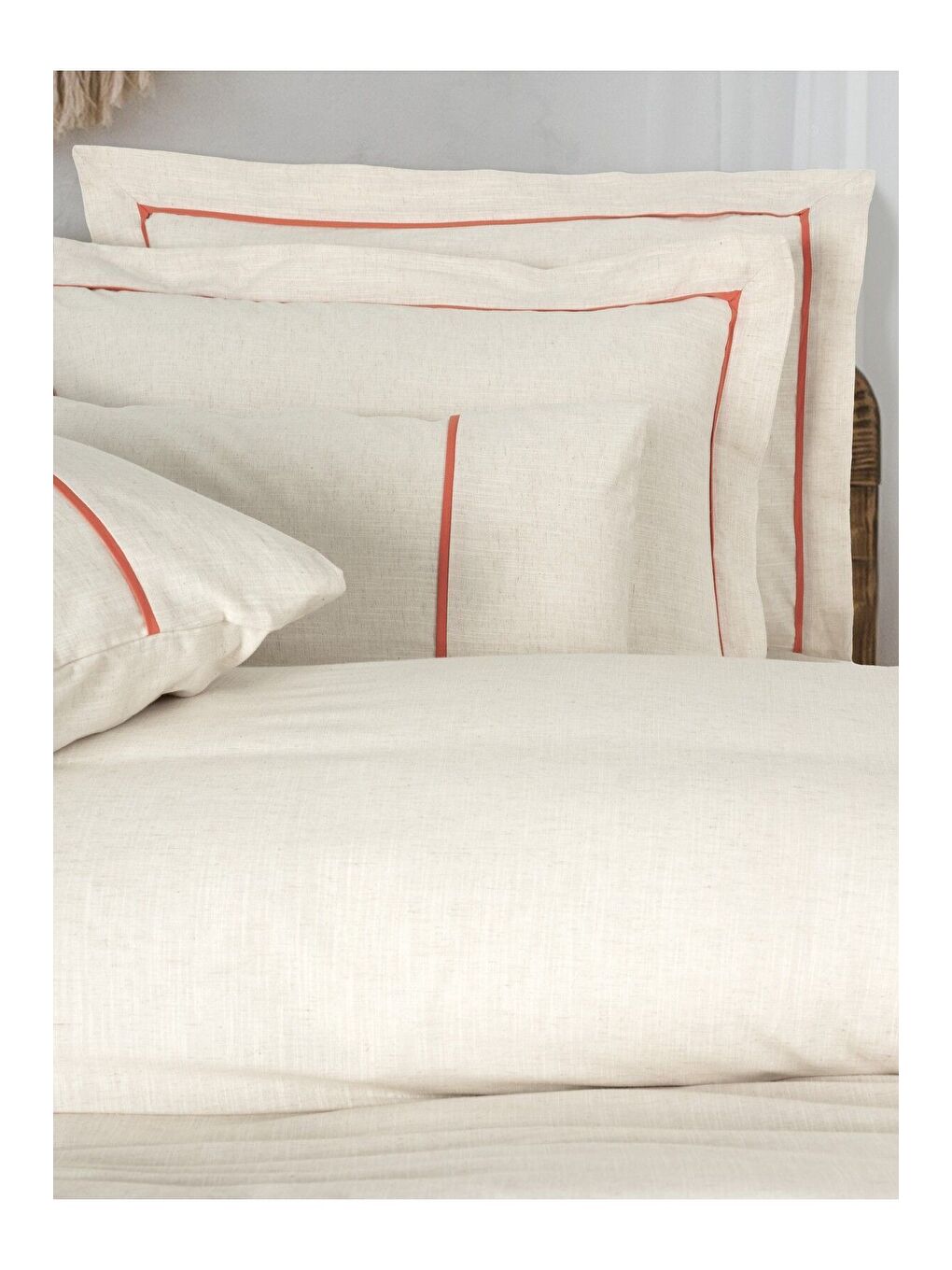 Karışık Pamuk Box inborn Banded Çift Kişilik Nevresim Takımı Turuncu-1