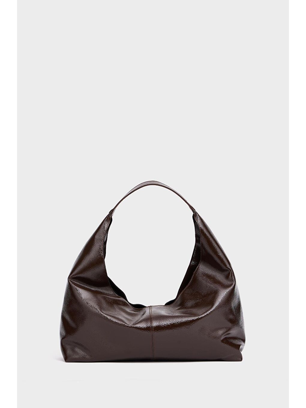 Parlak Rugan El Ve Omuz Çantası Kahverengi Rugan-3