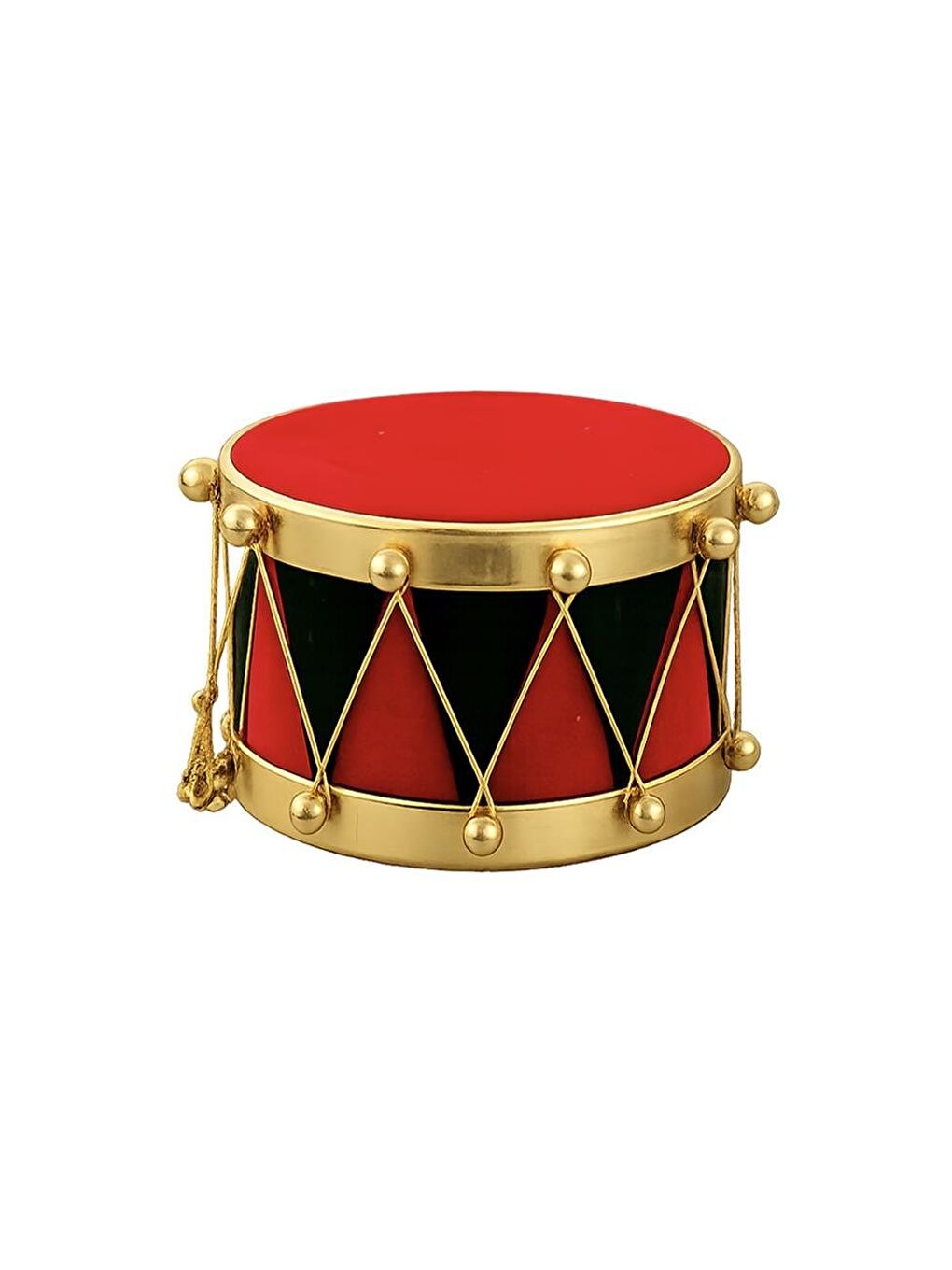 Karışık Ramazan Davulu Dekoratif Masa Süsü – Kırmızı Yeşil Altın Detaylı 21 cm-1