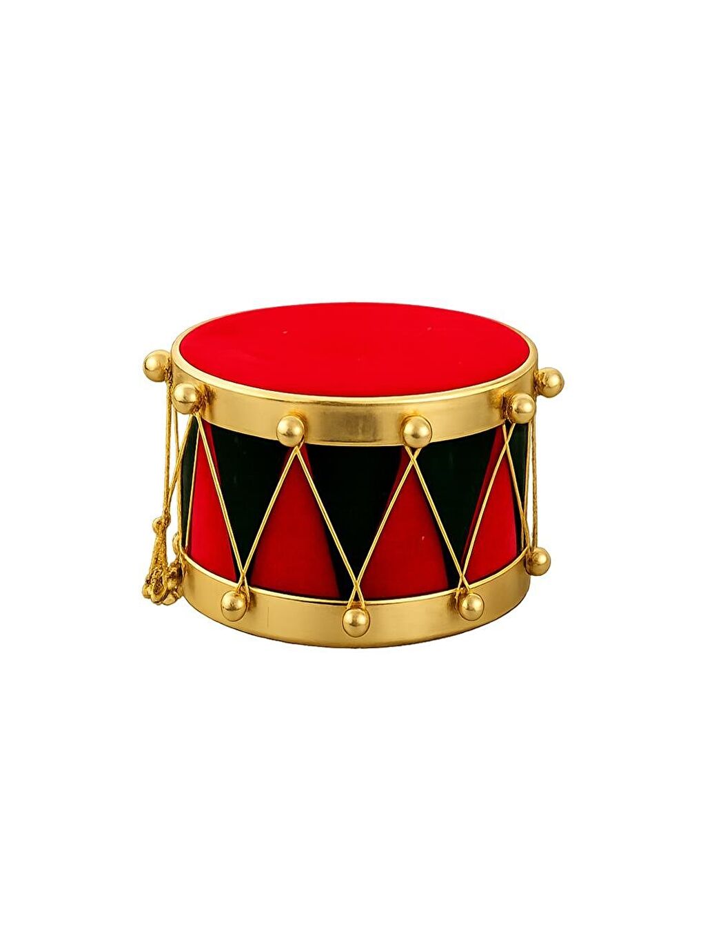 Karışık Ramazan Davulu Dekoratif Masa Süsü – Kırmızı Yeşil Altın Detaylı 16 cm-1