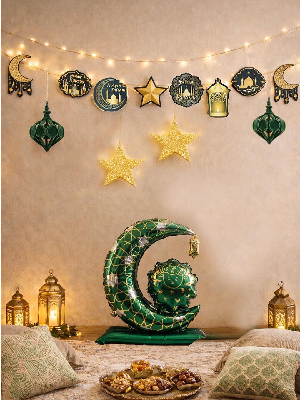 Karışık Ramazan Özel Dekorasyon Seti | Yeşil & Altın Konsept