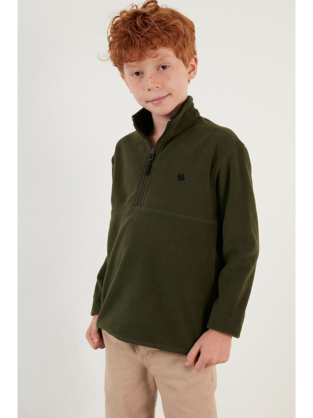 Yeşil Yumuşak Dokulu Fermuarlı Dik Yaka Şardonlu 2'li Paket Polar 5905002S2-2