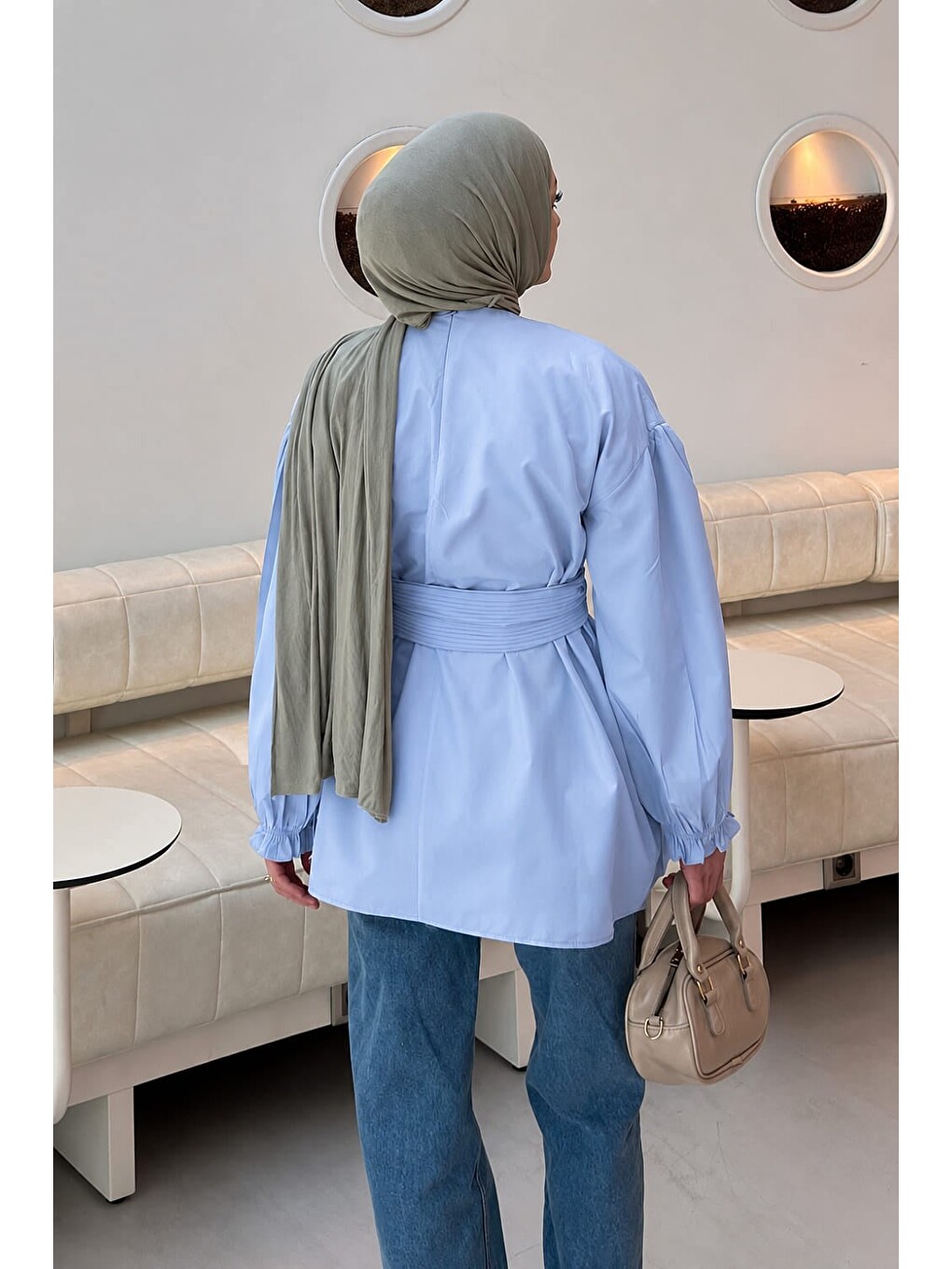 Flores Fırfırlı Tunik Bebe Mavisi-3