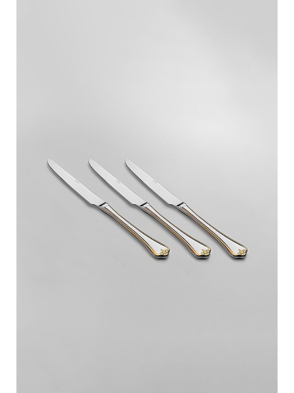 Sarı Fulya Altın Sade 6 Kişilik 36 Parça Kutulu Çatal Kaşık Bıçak Takımı-7