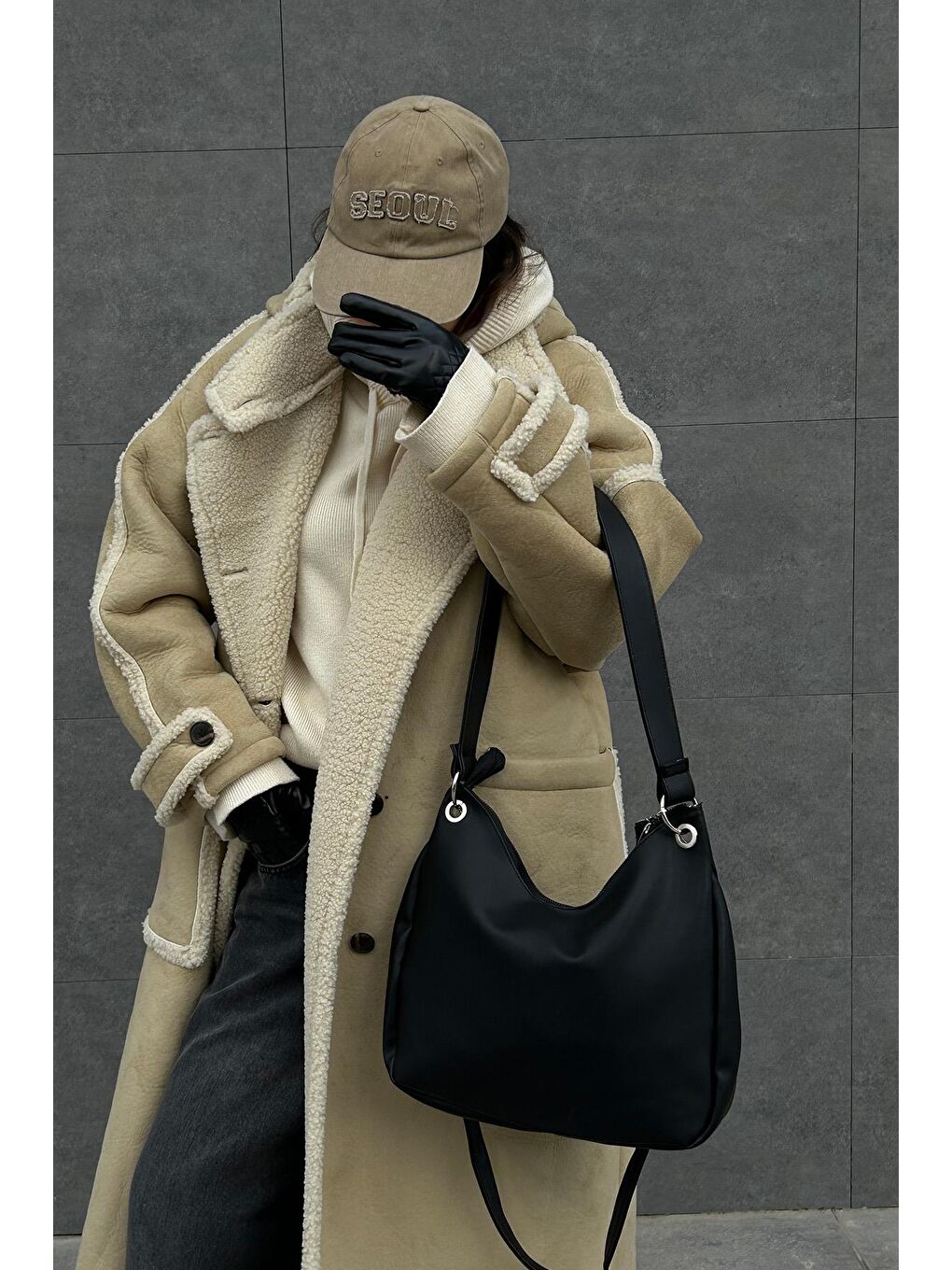 Valerie Oval Omuz Çantası Siyah-8