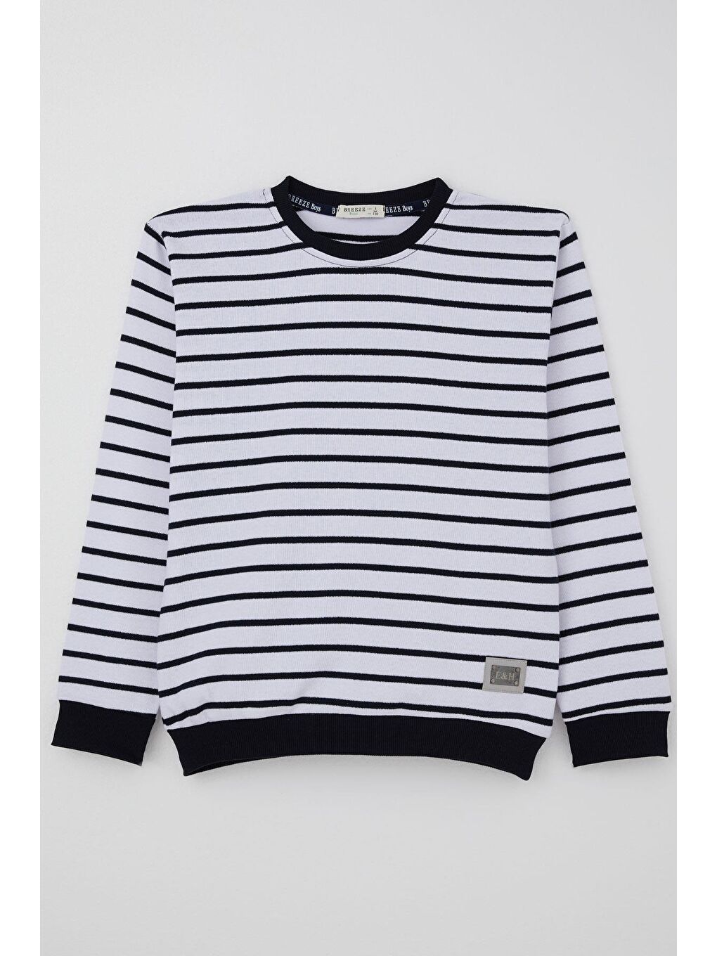 Erkek Çocuk Uzun Kollu Tişört Arma Detaylı Beyaz (4-8 Yaş)-3