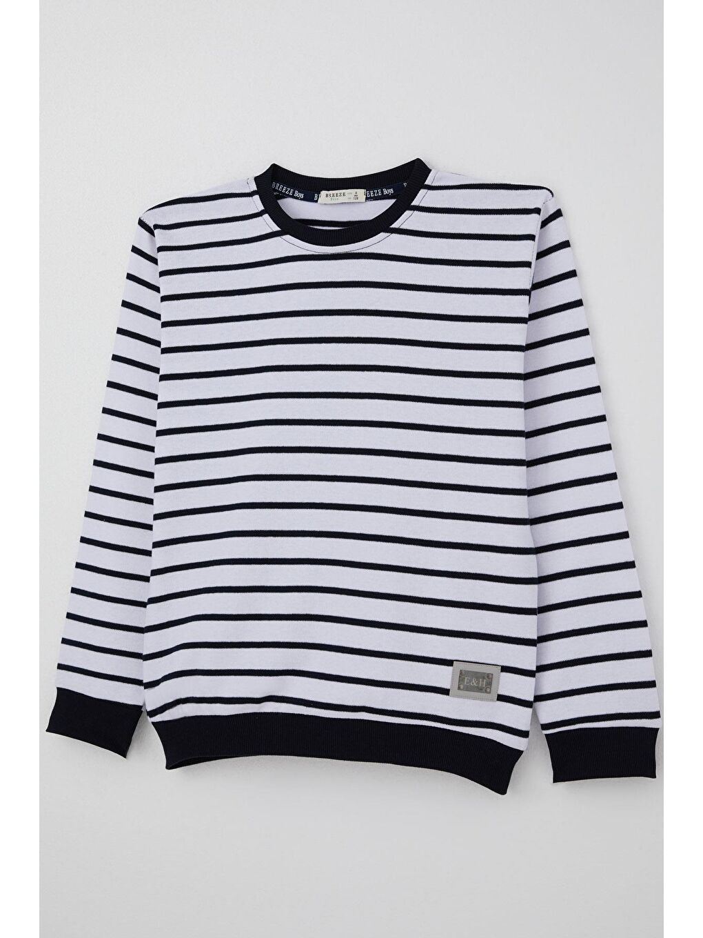 Erkek Çocuk Uzun Kollu Tişört Arma Detaylı Beyaz (4-8 Yaş)-5