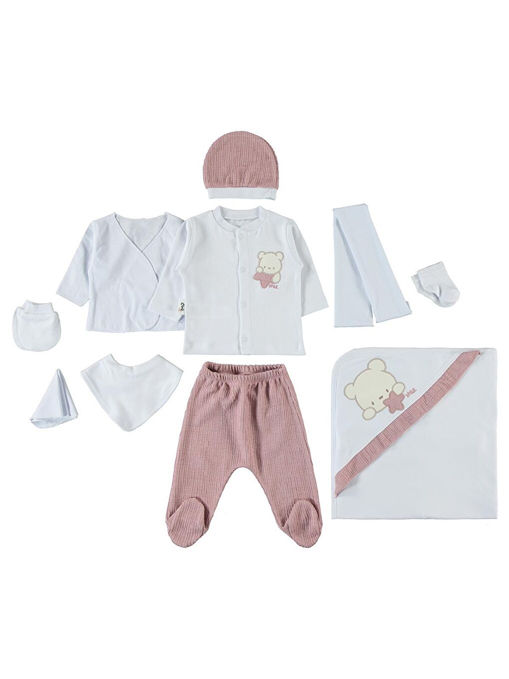 Civil Somon Baby Unisex Bebek Zıbın Seti 0-1 Ay Somon