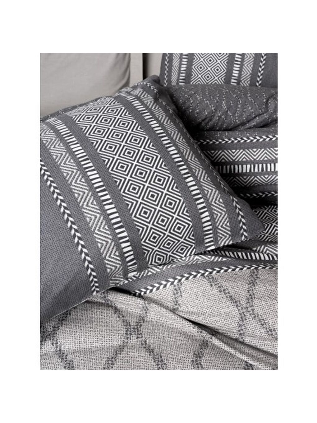 Karışık Pamuk Box Toprak Çift Kişilik Nevresim Takimi Tonnia Vizon-1