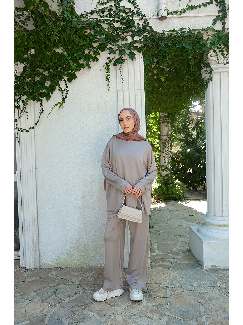 Kadın Yandan Bağlamalı Takım Gri-3