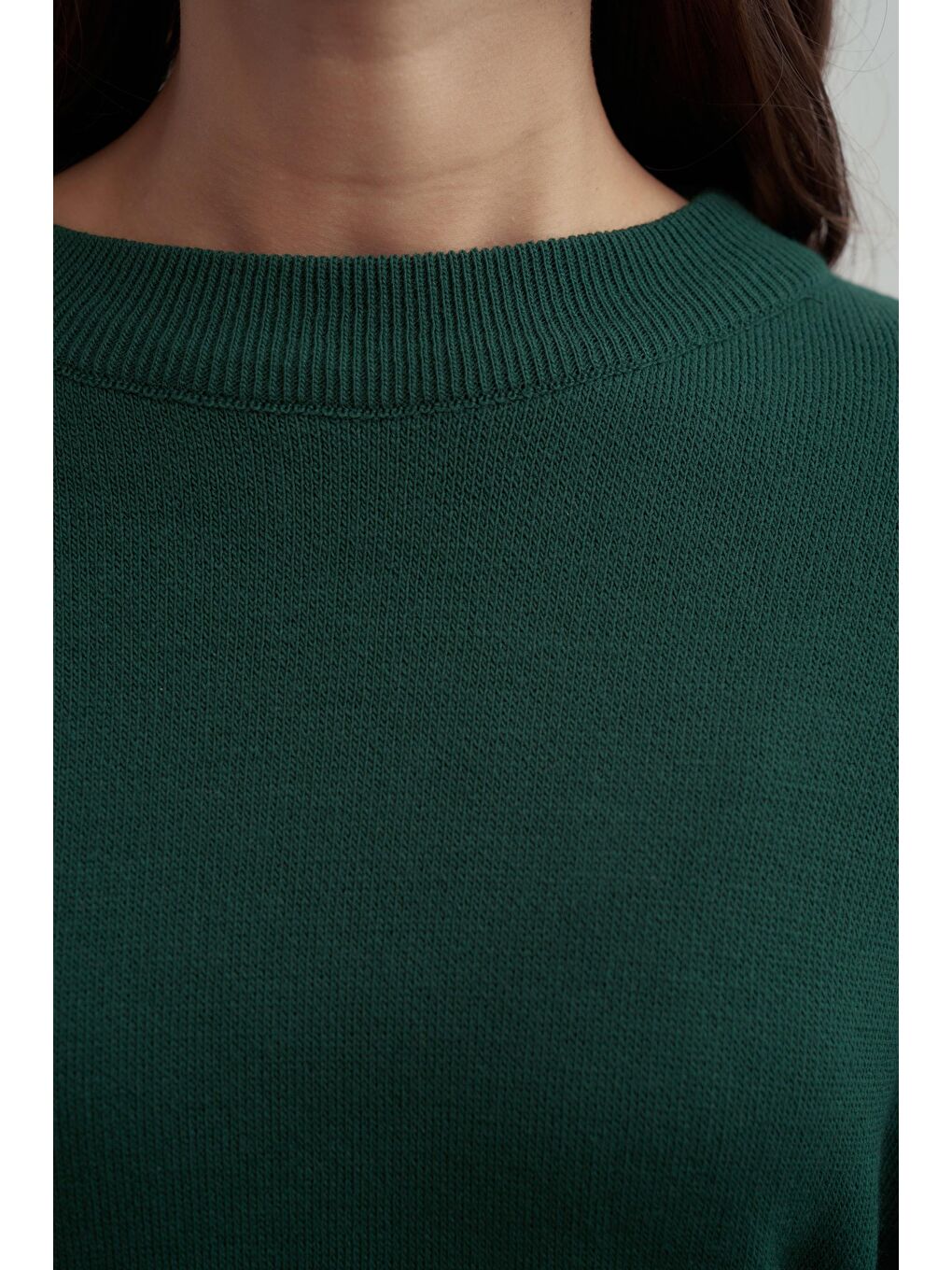 Yeşil Zümrüt-Bol Kesim Triko Kazak-4