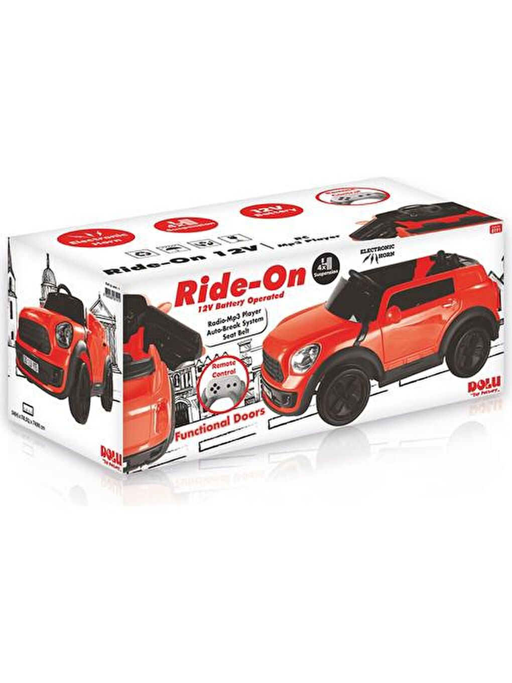 Dolu Renksiz Ride-On 8191 12V Uzaktan Kumandalı Akülü Araba - 6