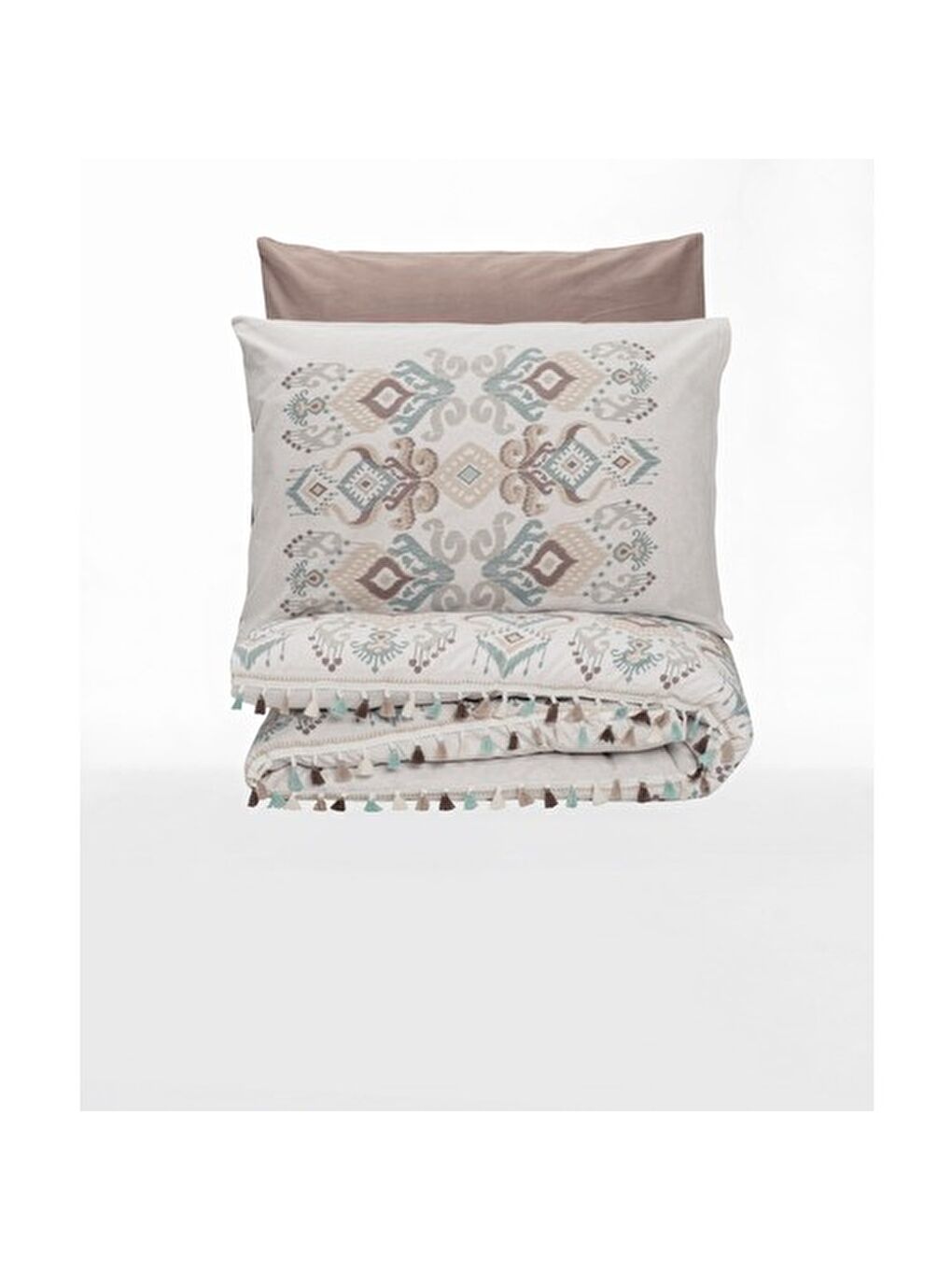 Karışık Pamuk Box Candy Serisi Tek Kişilik Nevresim Takımı Asilo Kahve-3