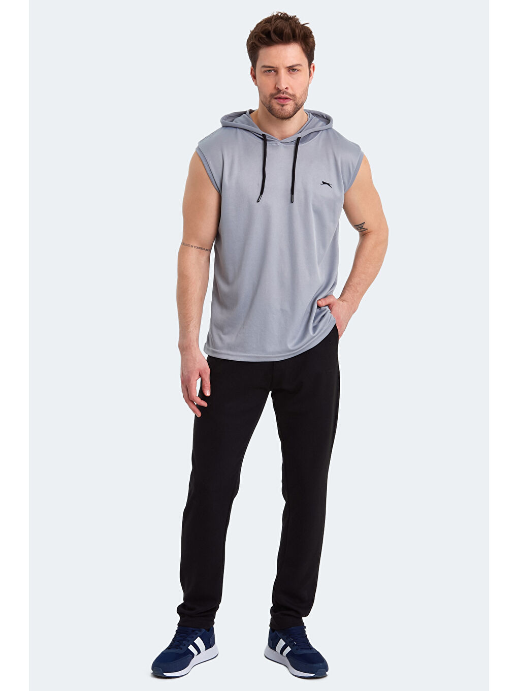 RAG Erkek Kolsuz Tişört Gri-5