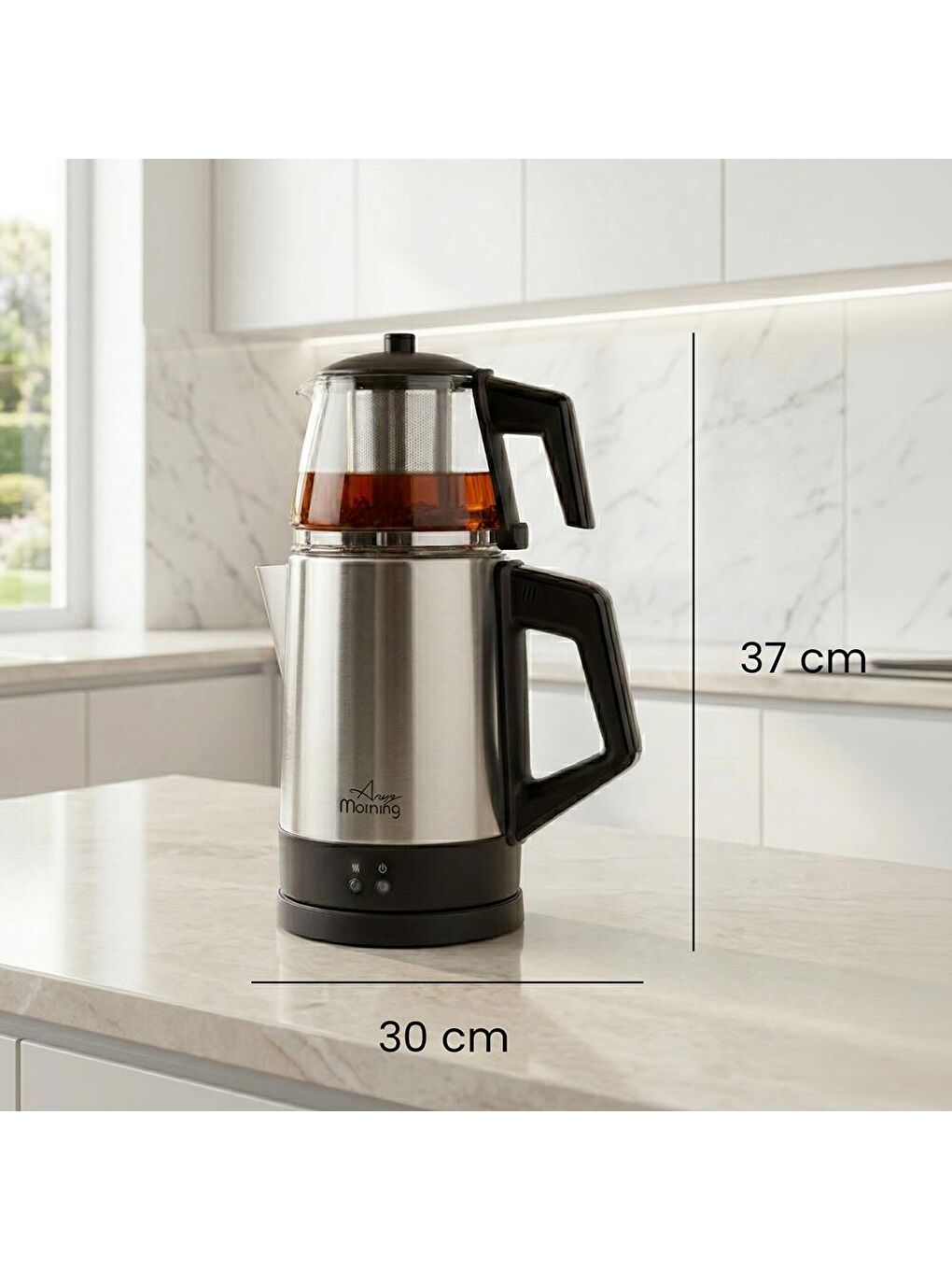 OZ26CM05 Cam Demlikli Paslanmaz Çelik Çay Makinesi-7