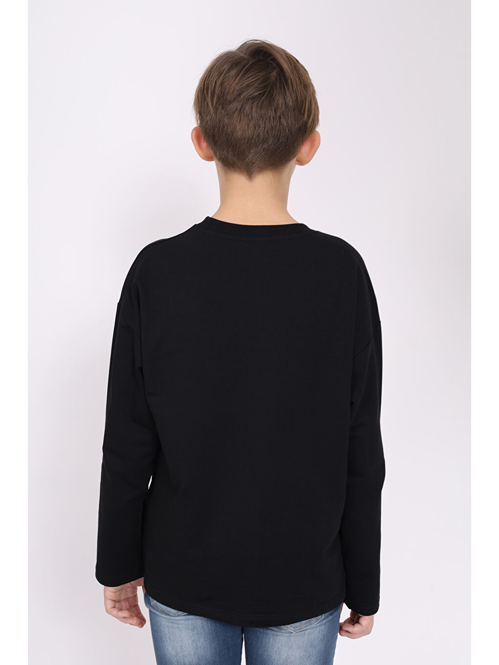 Siyah Erkek Çocuk Baskılı Sweatshirt-3