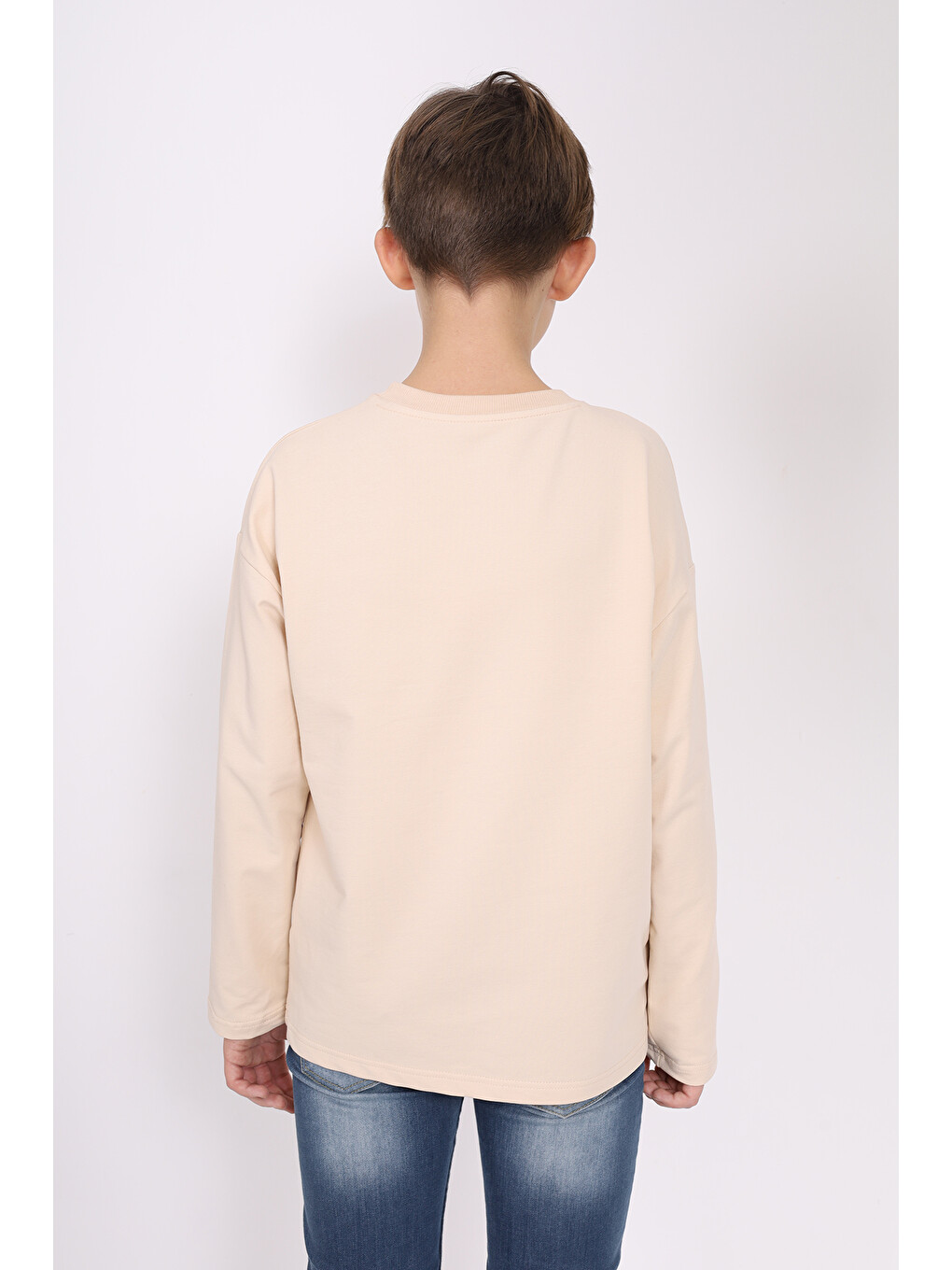 Bej Erkek Çocuk Baskılı Sweatshirt-3