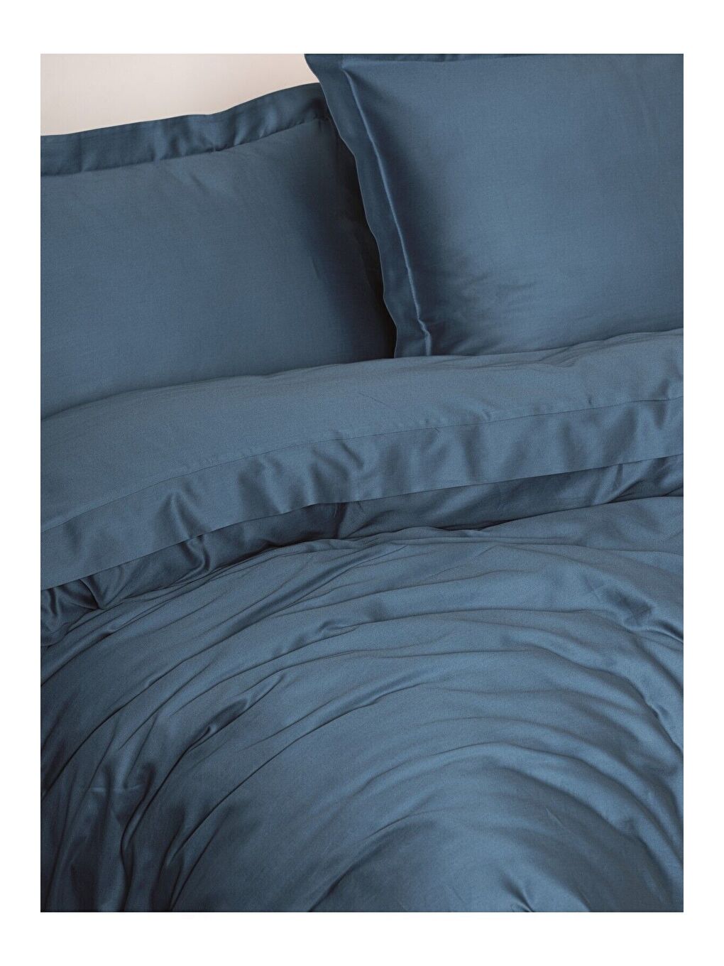 Karışık Pamuk Box Elegant Saten Tek Kişilik Nevresim Takımı Mavi-1