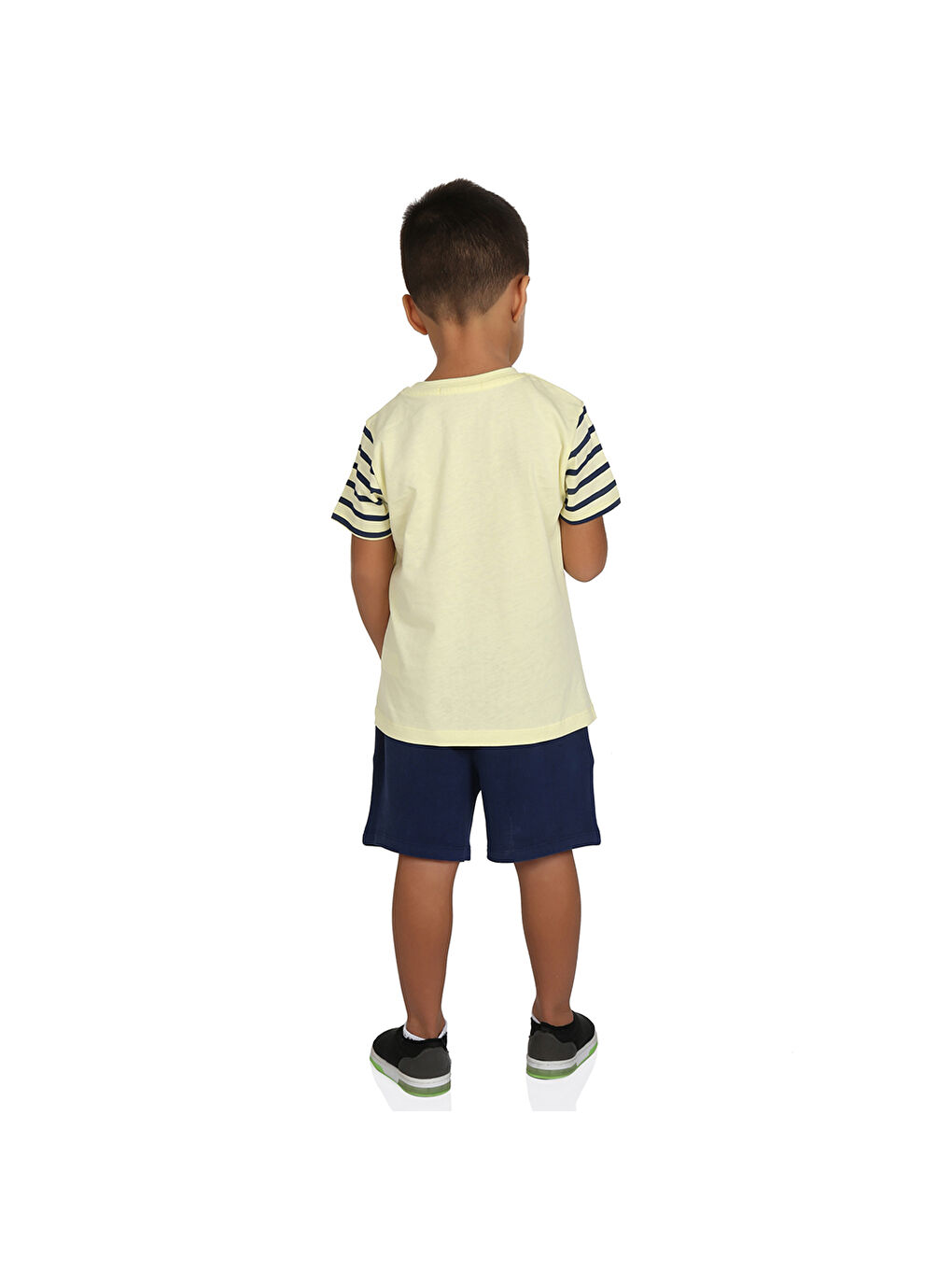 Sarı Erkek Çocuk Canavar Baskılı Şortlu Takım-1