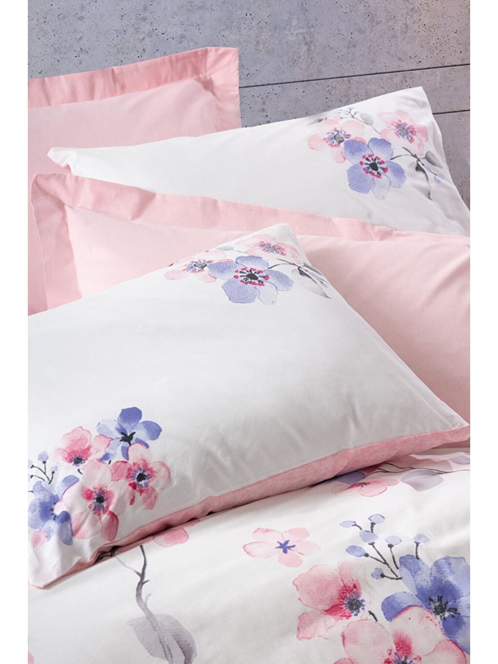 Karışık Pamuk Box Modeline Tek Kişilik Nevresim Takımı Jayda Pembe-2