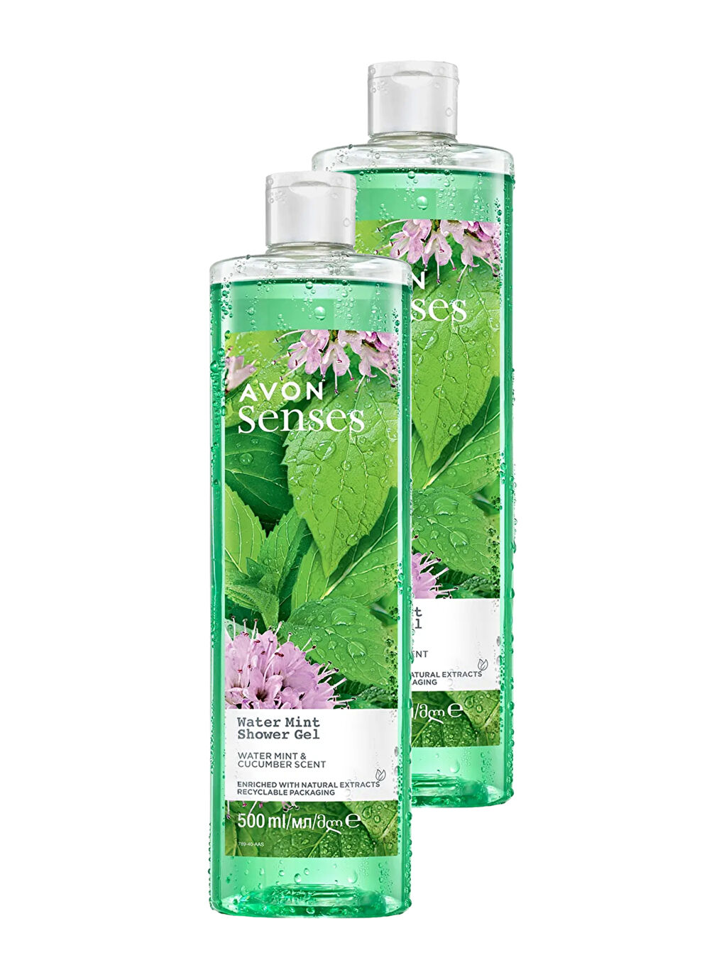 AVON Renksiz Senses Water Mint Nane ve Salatalık Kokulu Duş Jeli 500 Ml. İkili Set