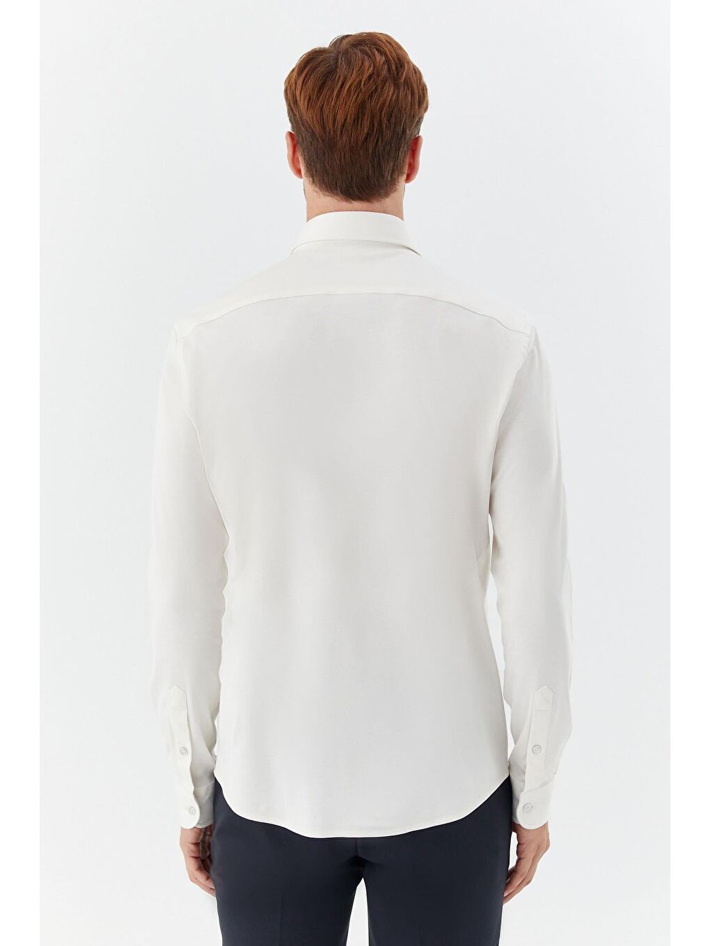 Kahverengi Erkek Latte Düz Klasik Yaka Slim Fit Gömlek-3