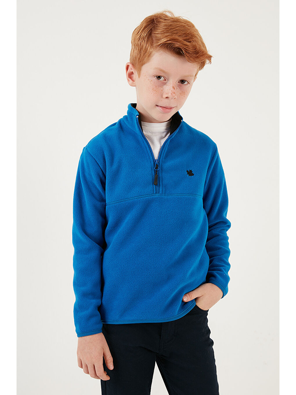 Mavi Yumuşak Dokulu Fermuarlı Dik Yaka Şardonlu 2'li Paket Polar 5905002S2-1