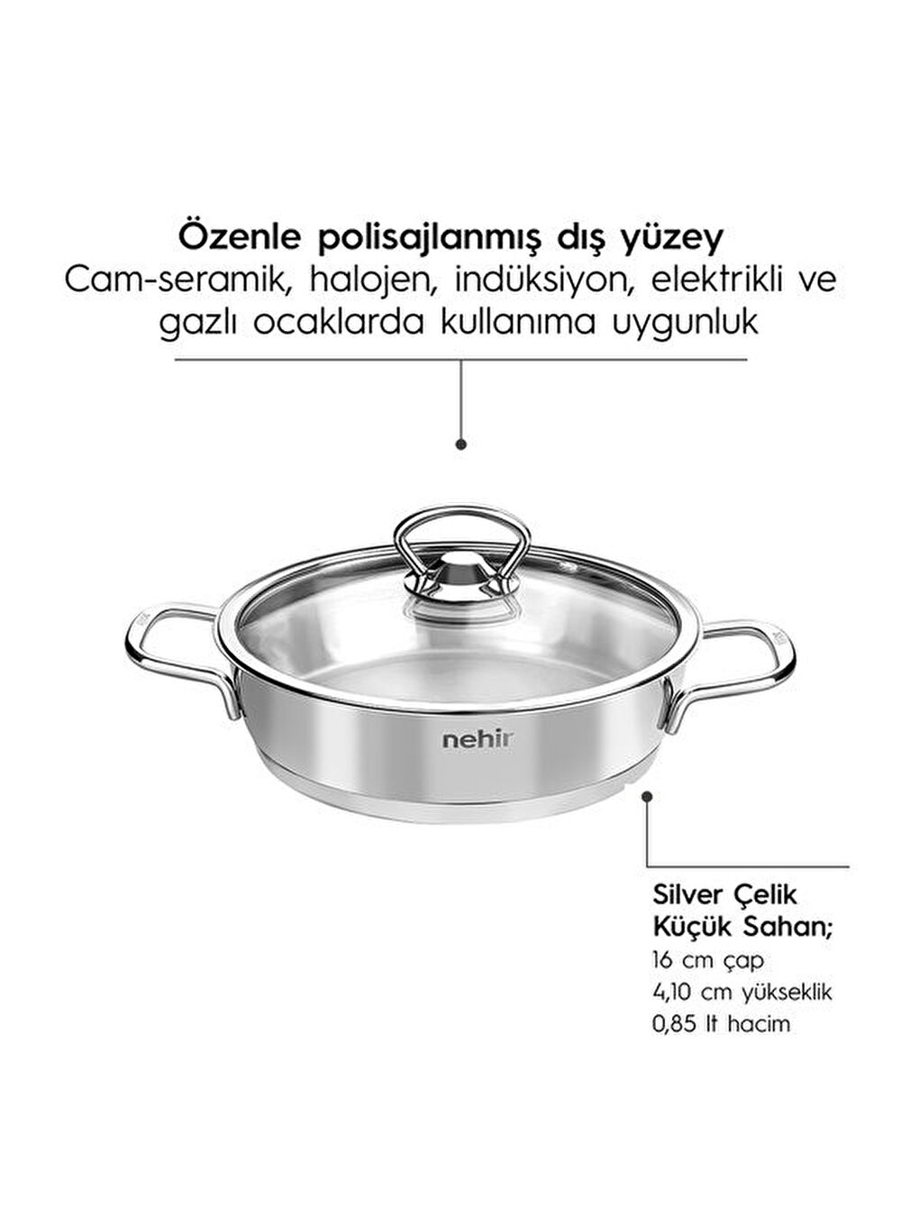 Silver Çelik 6 Parça Sahan Seti - Gri-4