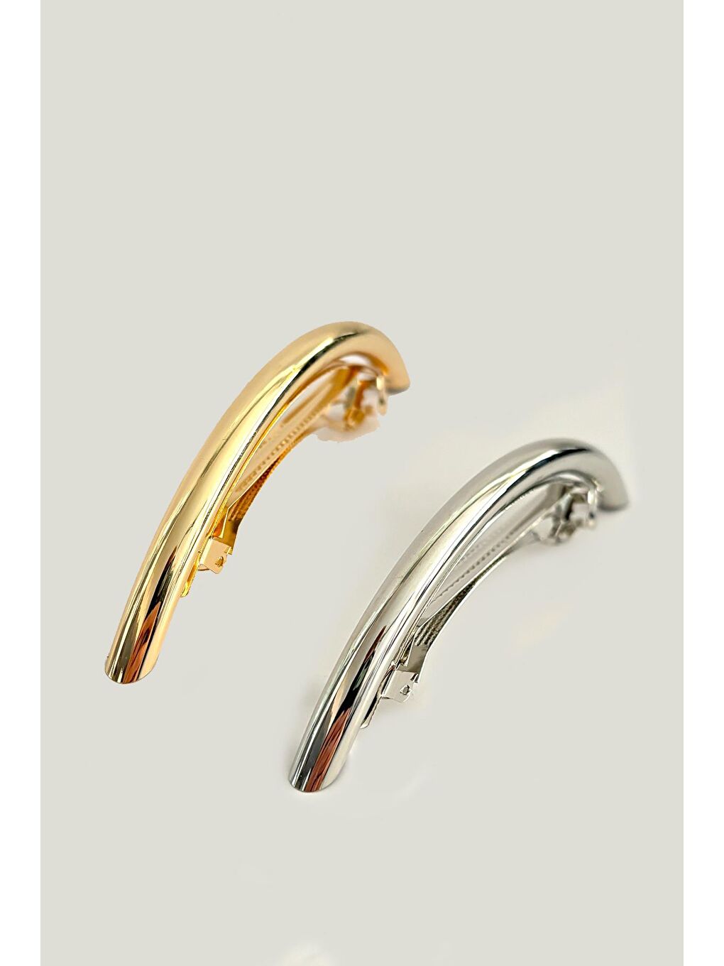 Gri Düz Metal Minimalist Otomatik Toka Seti 2'li Paket-2