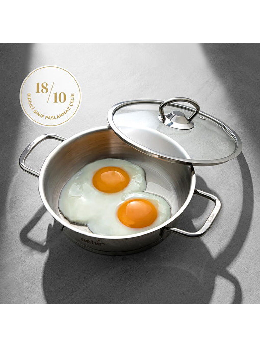 Silver Çelik 6 Parça Sahan Seti - Gri-6