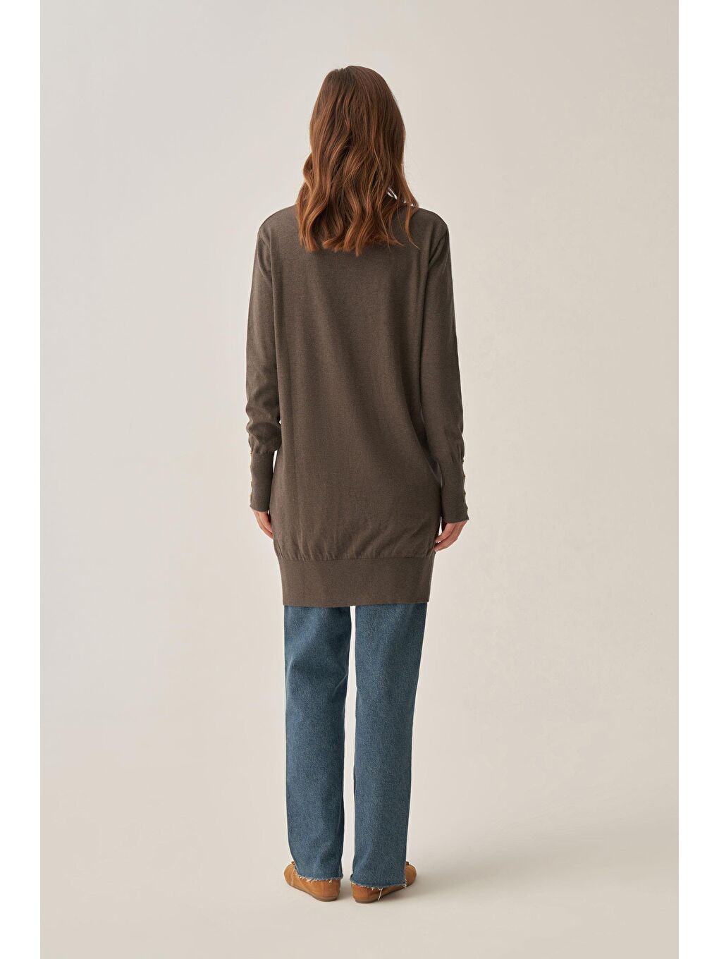 Antrasit-Bilekte Dügme Detaylı Kazak-2