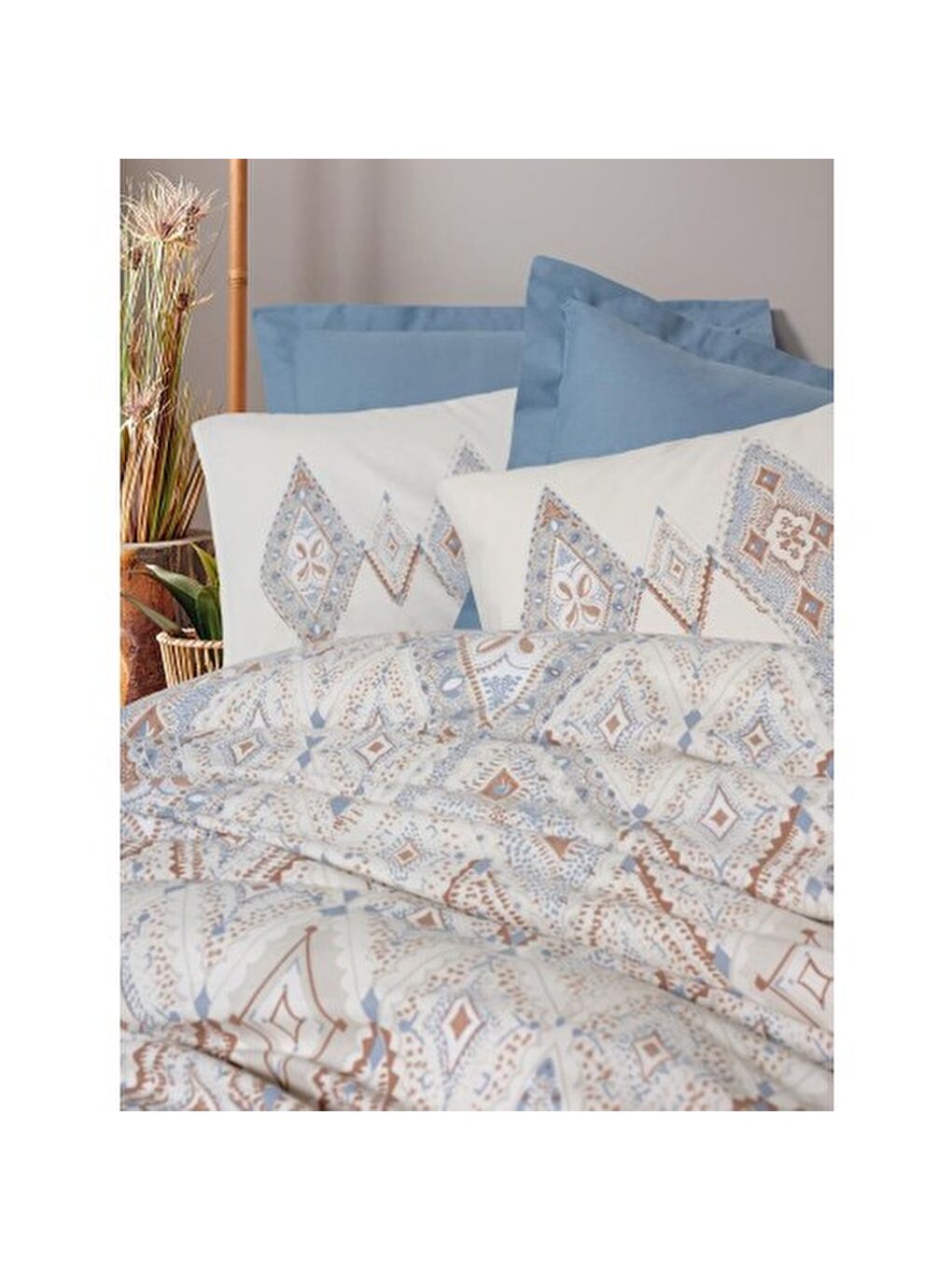 Karışık Pamuk Box Bohem Serisi Çift Kişilik Nevresim Takımı Zanora indigo-2