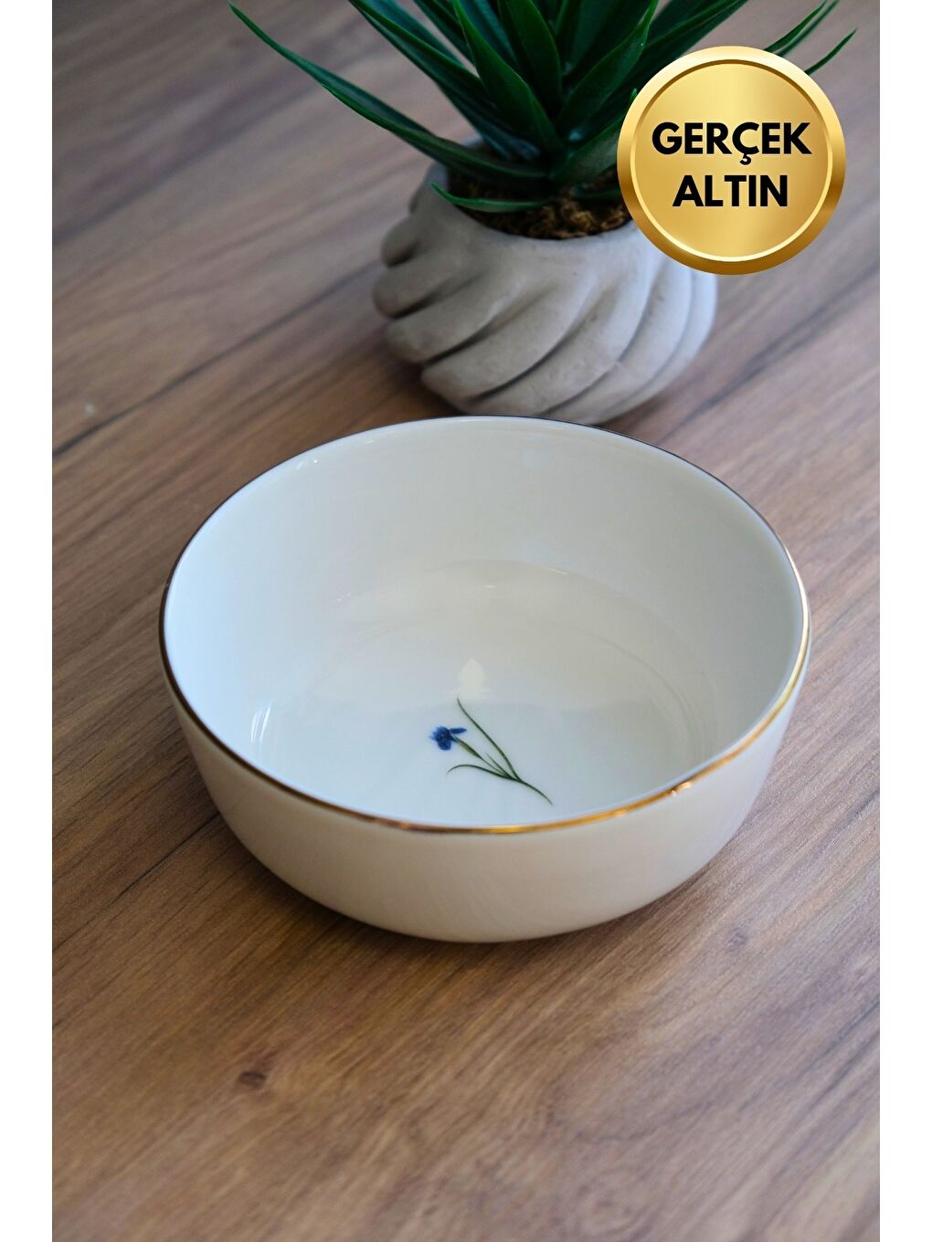 Karışık Porselen Natura İris Altın Yaldızlı Kase 13,50x4cm 460cc 6 lı-2