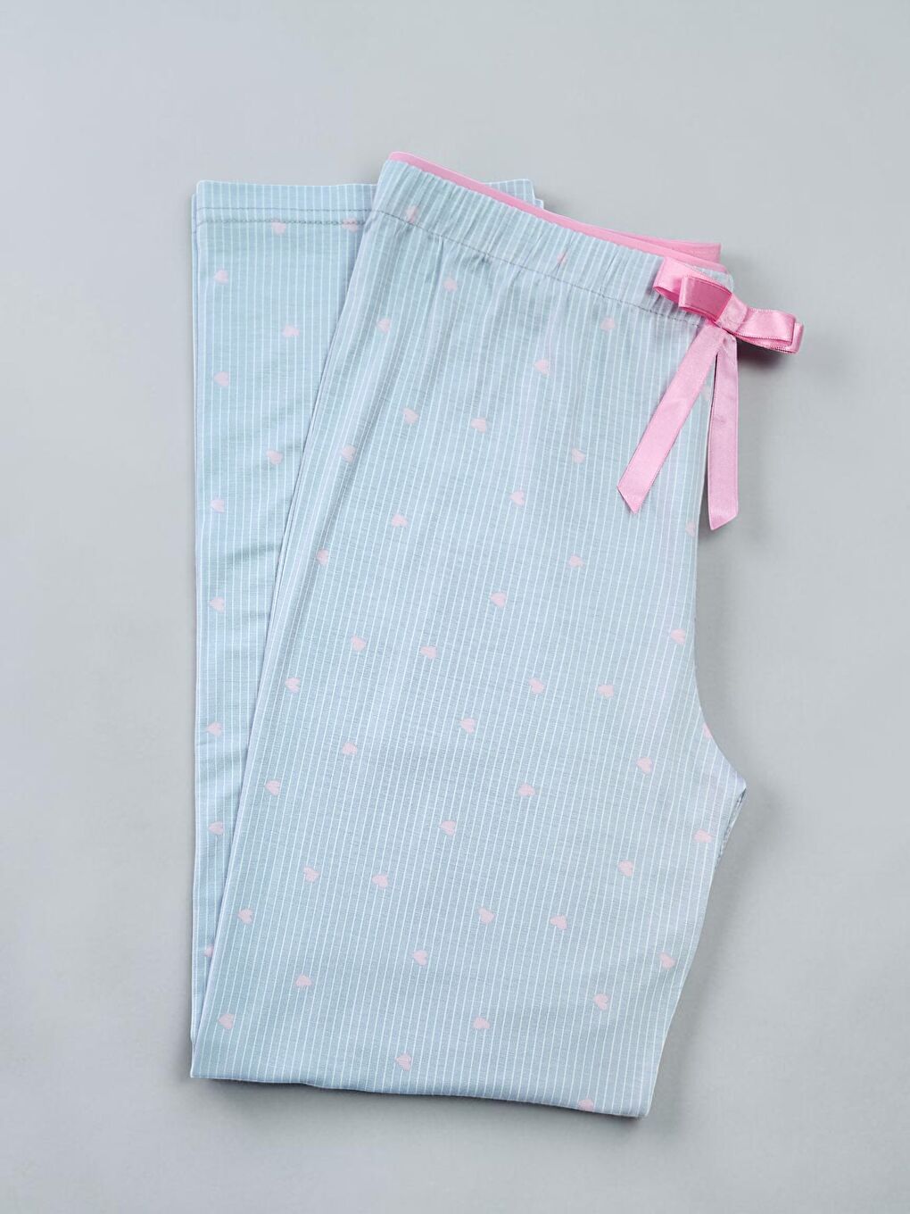 Mavi Kadın Desenli Viskon Düz Paça Pijama Altı-1
